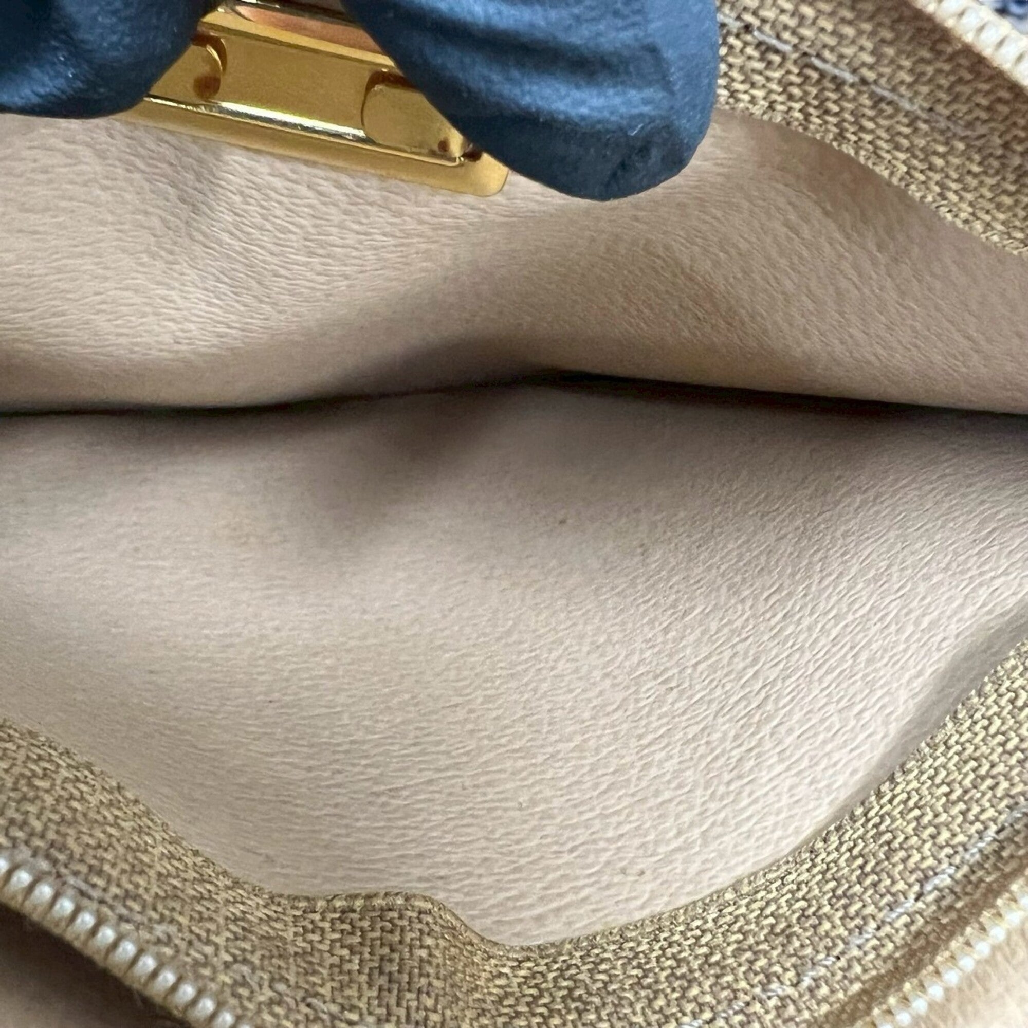 Christian Dior Navy Pvc Leather Pochette Shoulder Bag (Pre-Owned)