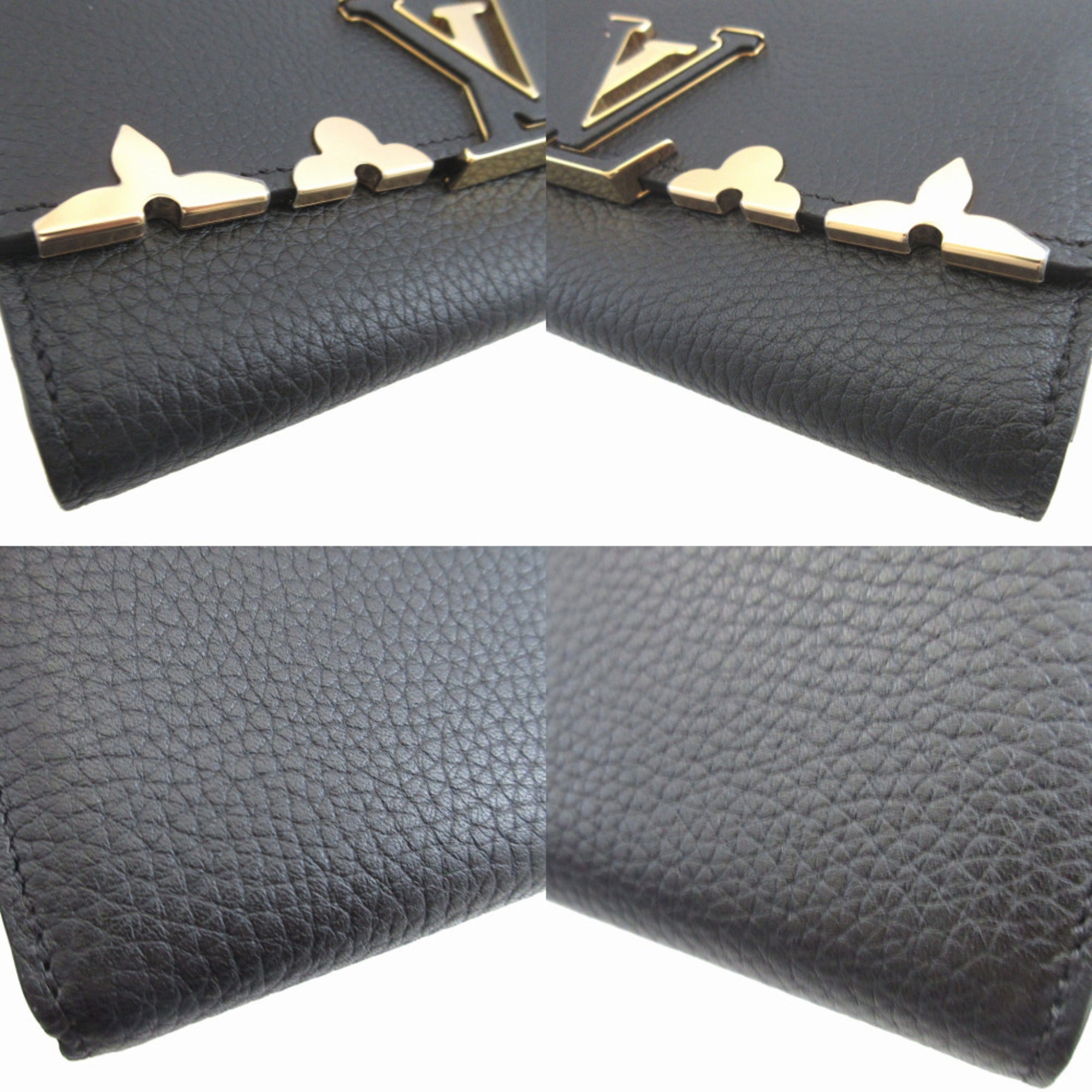 Louis Vuitton Black Leather Coin Purse/Coin Case (Pre-Owned)