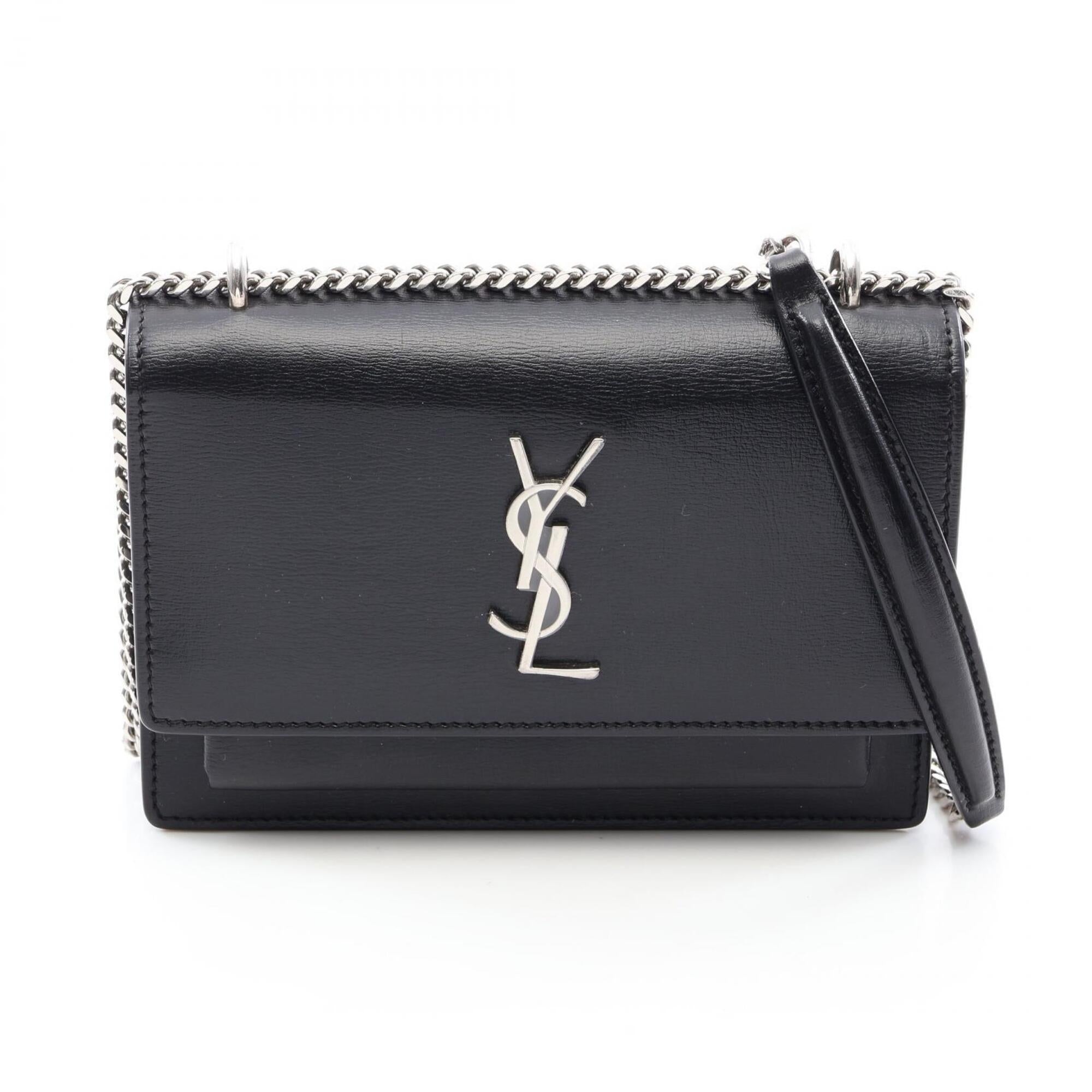 Yves Saint Laurent Black Leather Handbag Shoulder Bag (Pre-Owned)