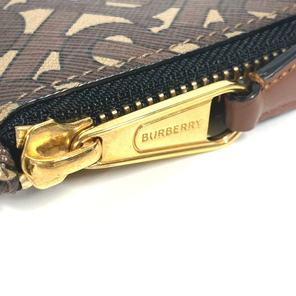 Burberry Beige Brown Leather Coin Purse/Coin Case (Pre-Owned)