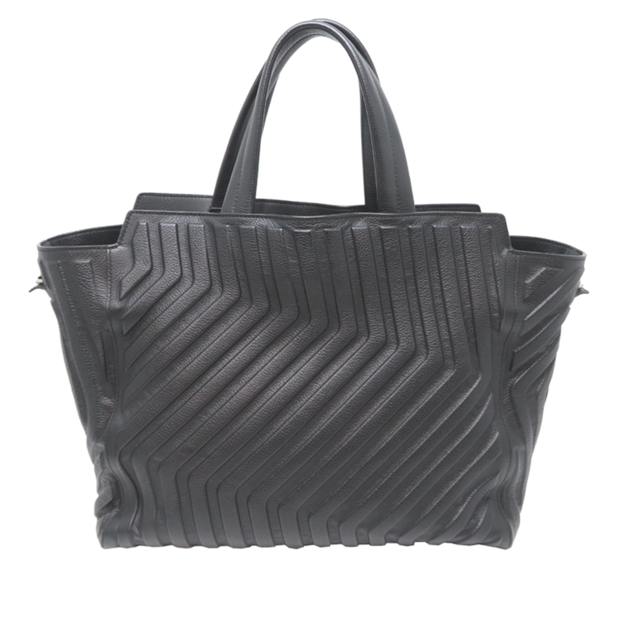 Balenciaga Black Leather Shoulder Bag Tote Bag (Pre-Owned)