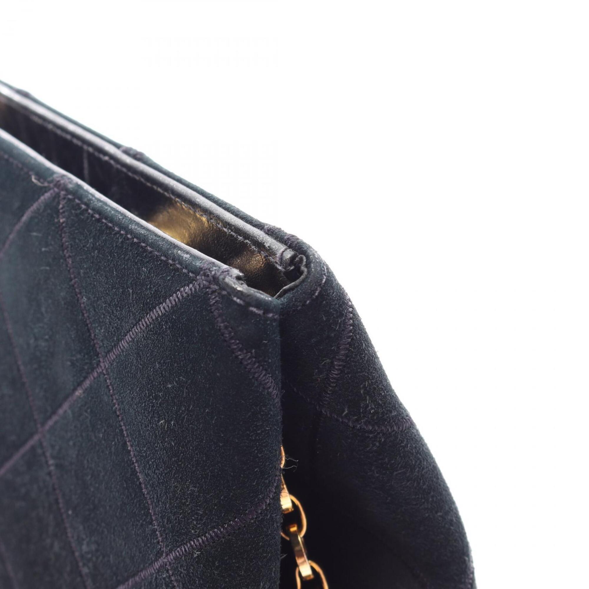 Salvatore Ferragamo Black Leather Suede Handbag Shoulder Bag (Pre-Owned)