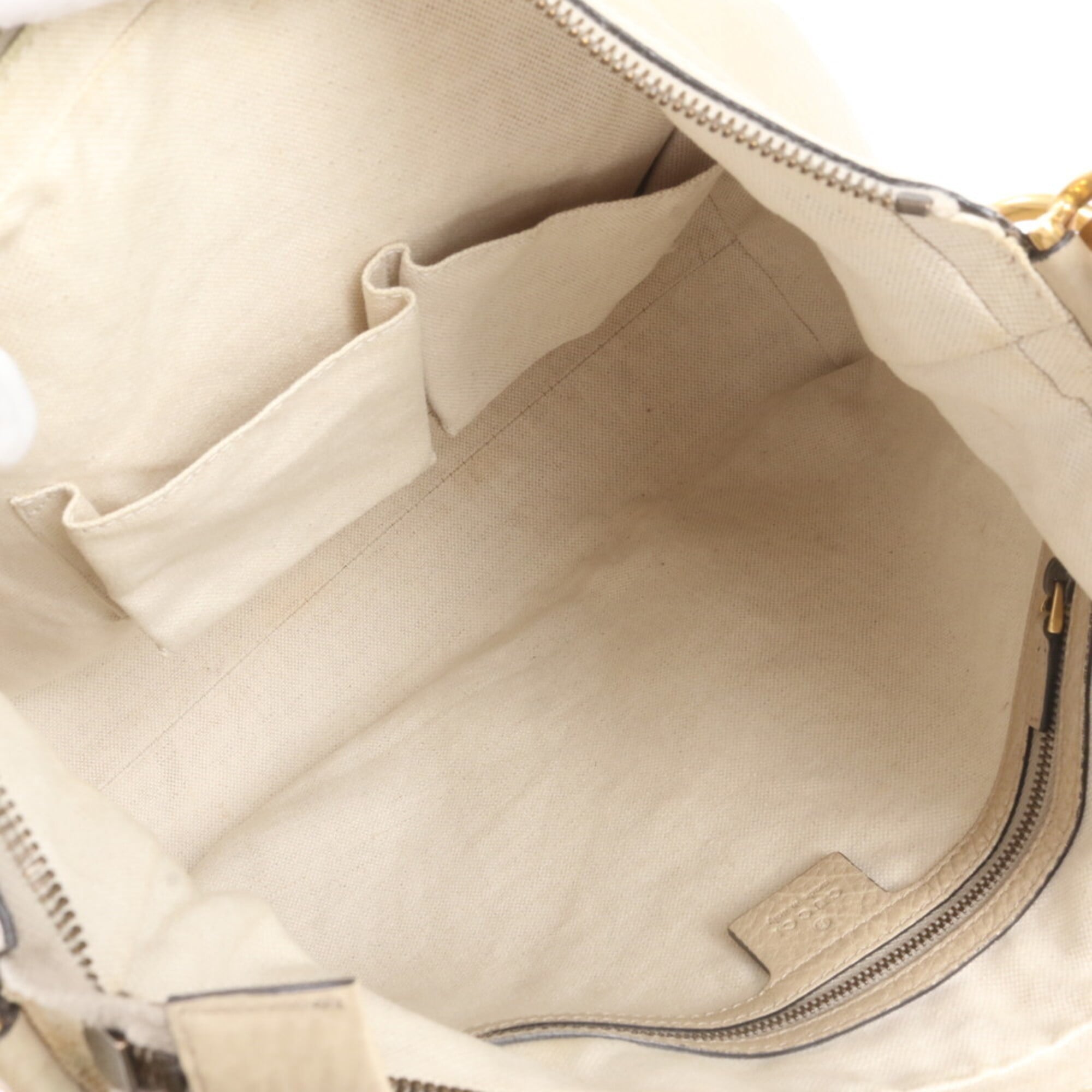 Gucci Miss Gg Beige Leather Handbag Shoulder Bag (Pre-Owned)