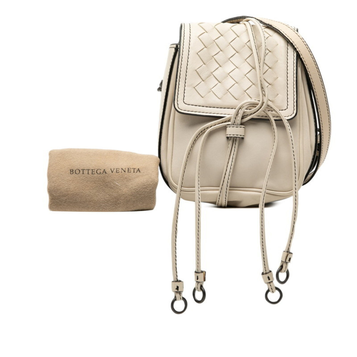 Bottega Veneta Ivory White Leather Shoulder Bag (Pre-Owned)