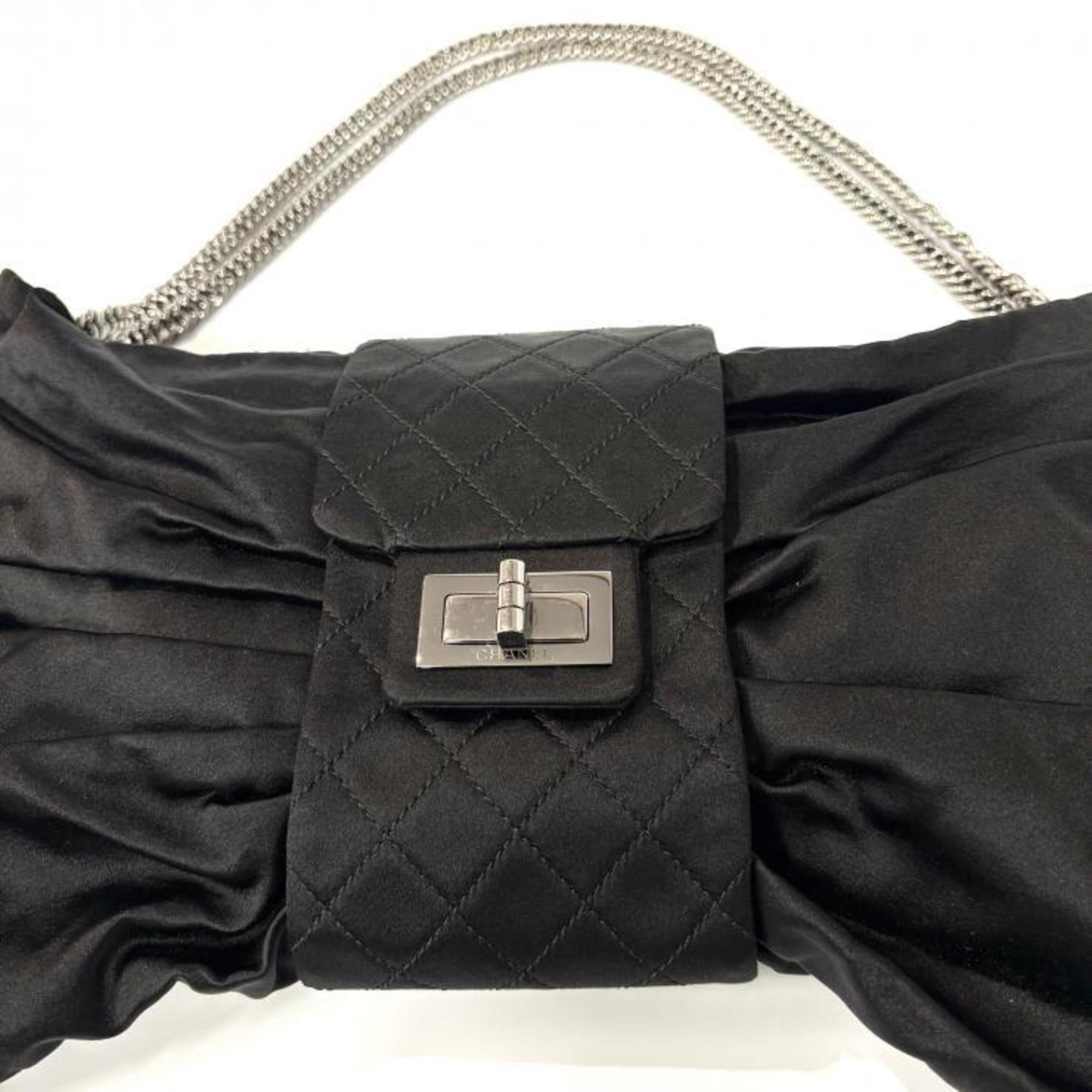 Chanel Black Satin Handbag (Pre-Owned)