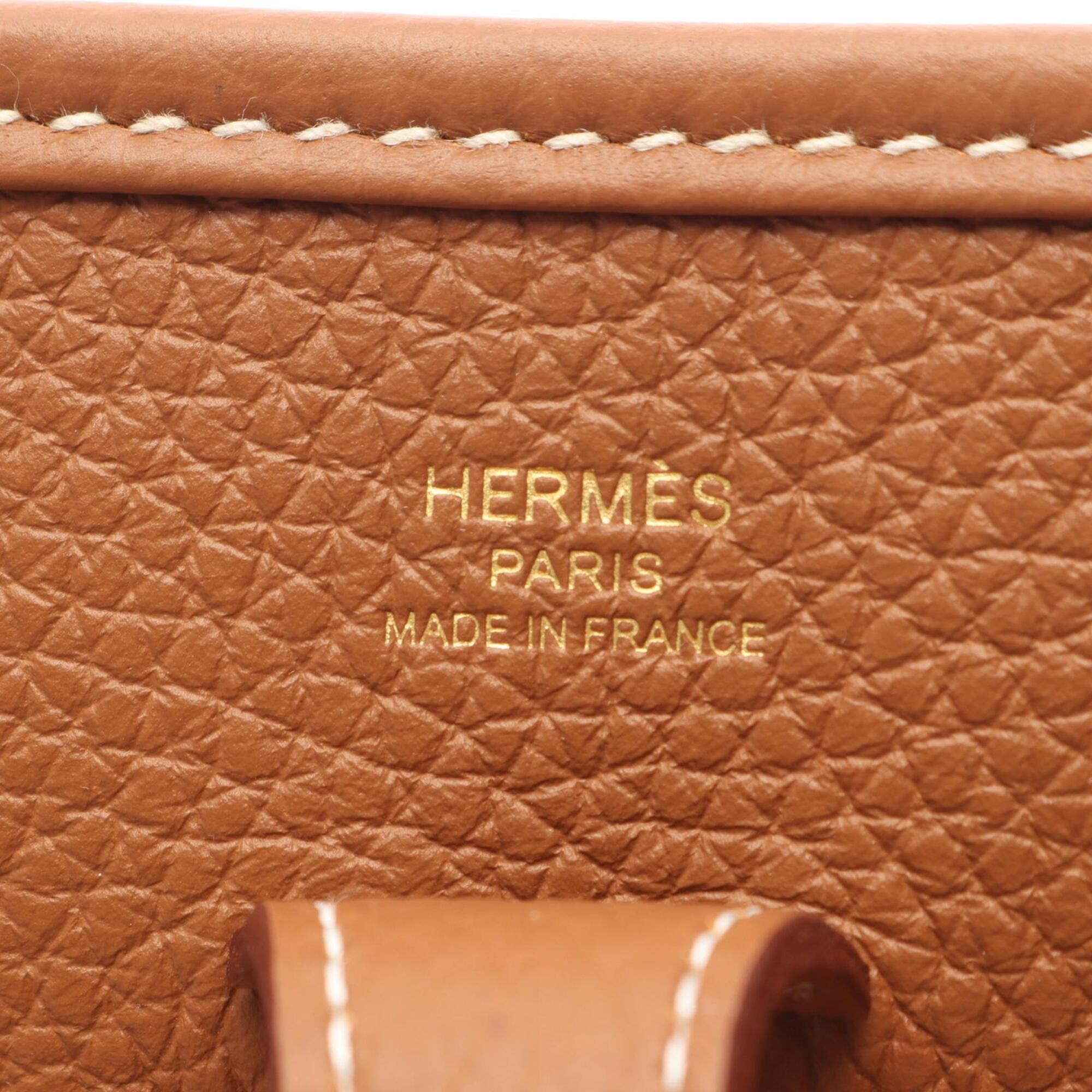 Hermes Brown Taurillon Clemence Leather Handbag Shoulder Bag (Pre-Owned)