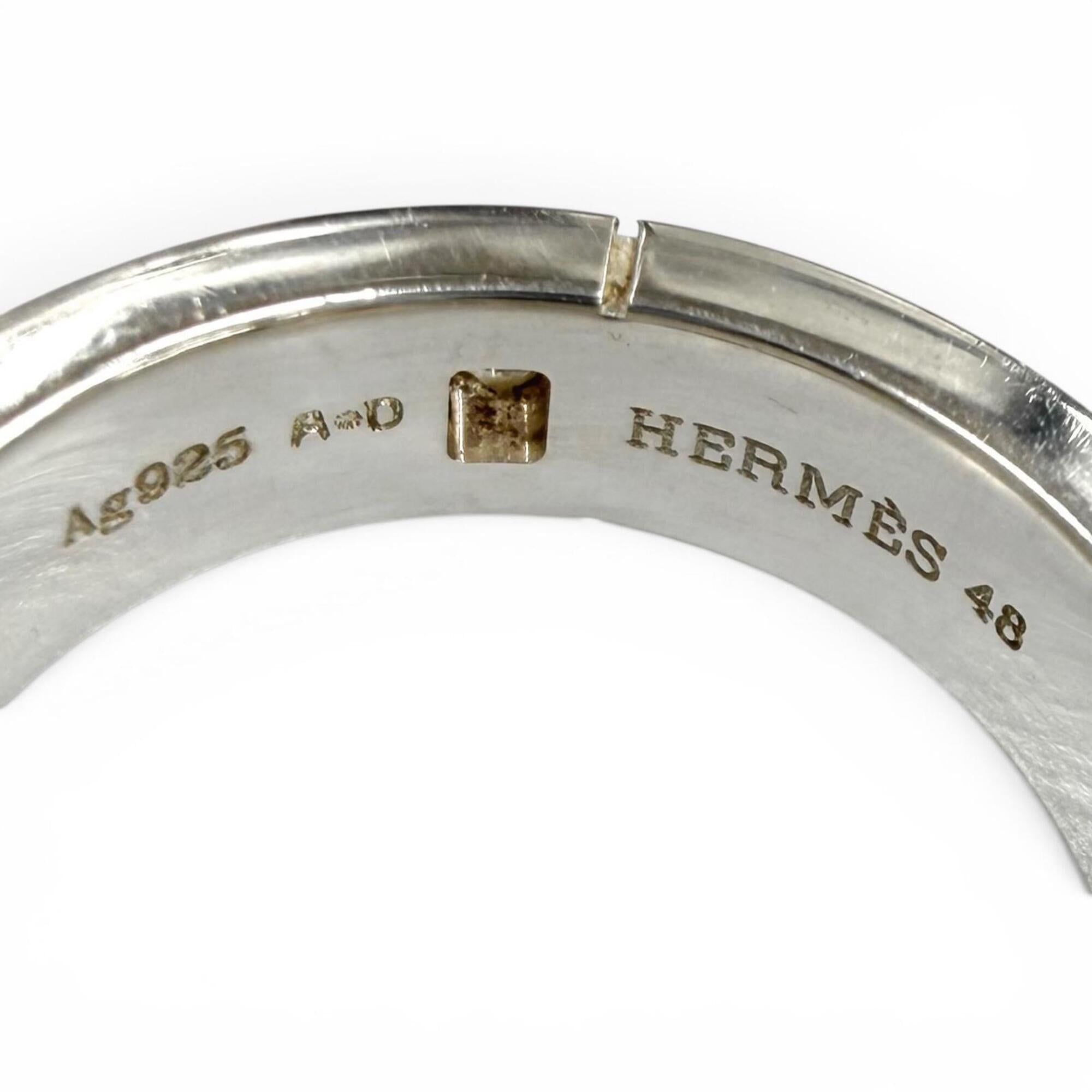 Hermes Silver Silver 925 Band Ring (Pre-Owned)