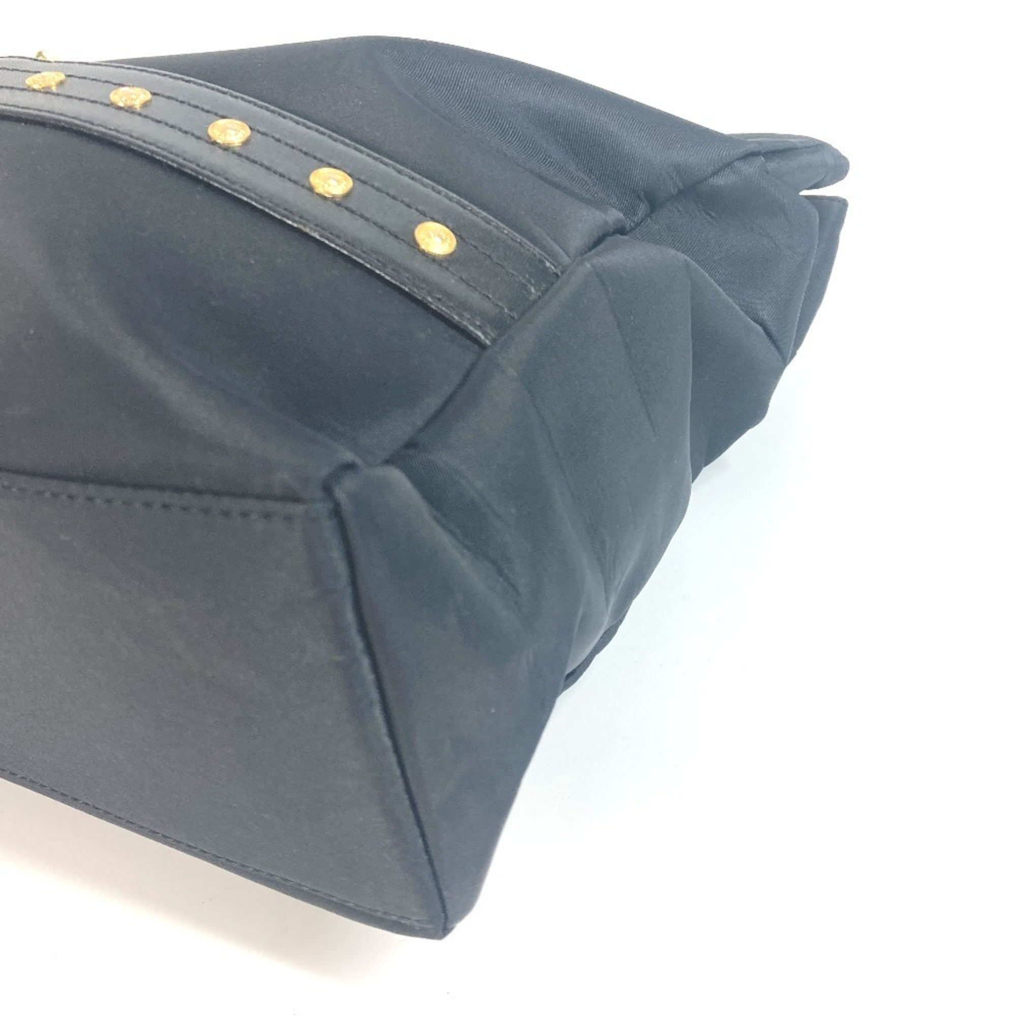 Versace Black Nylon Shoulder Bag Tote Bag (Pre-Owned)