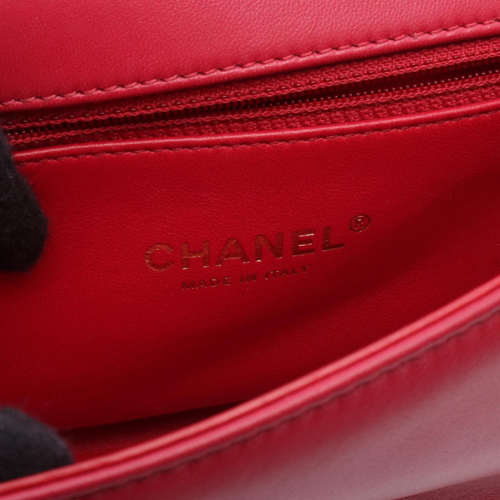 Chanel Pink Leather Handbag Shoulder Bag (Pre-Owned)