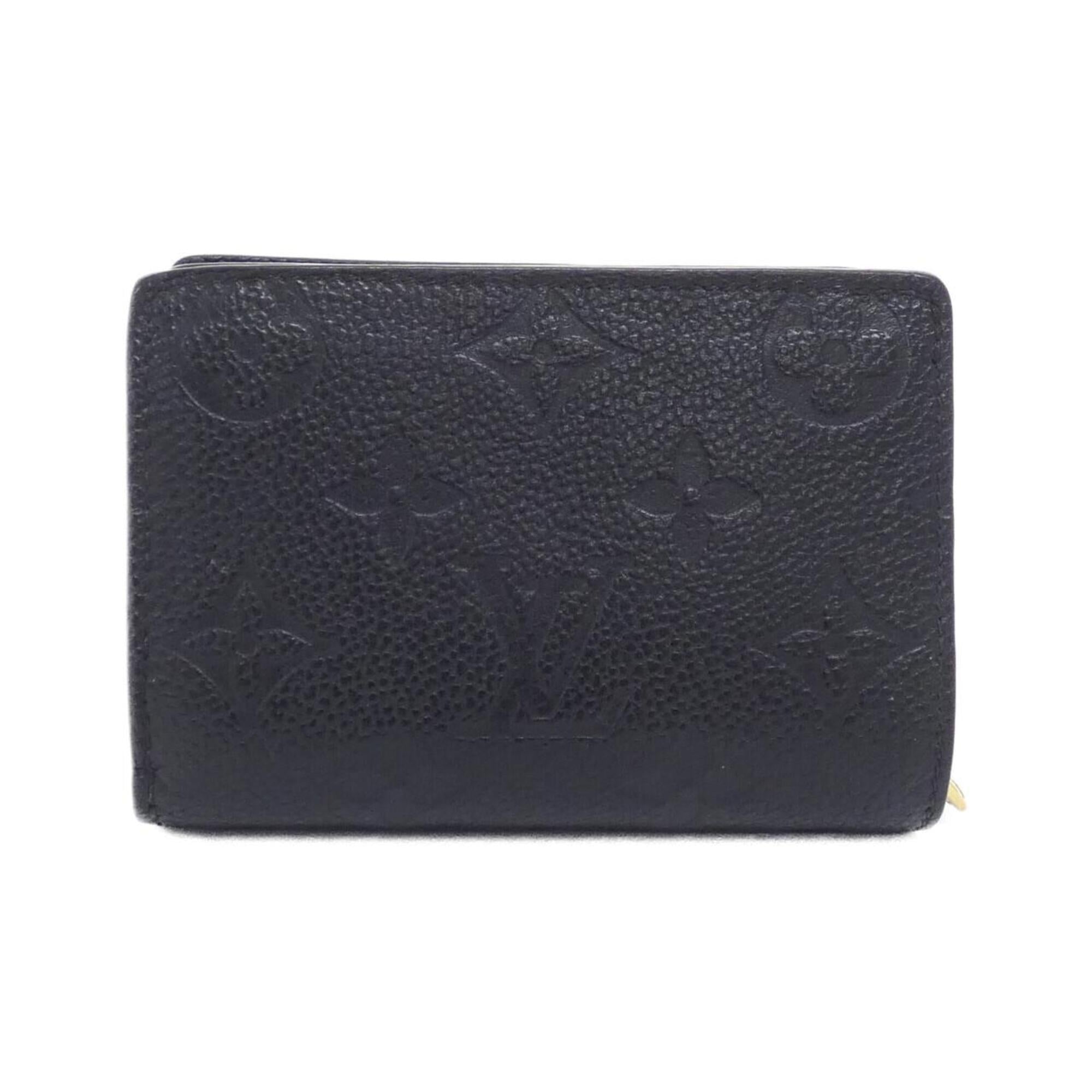 Louis Vuitton Black Leather Wallet (Tri-Fold) (Pre-Owned)