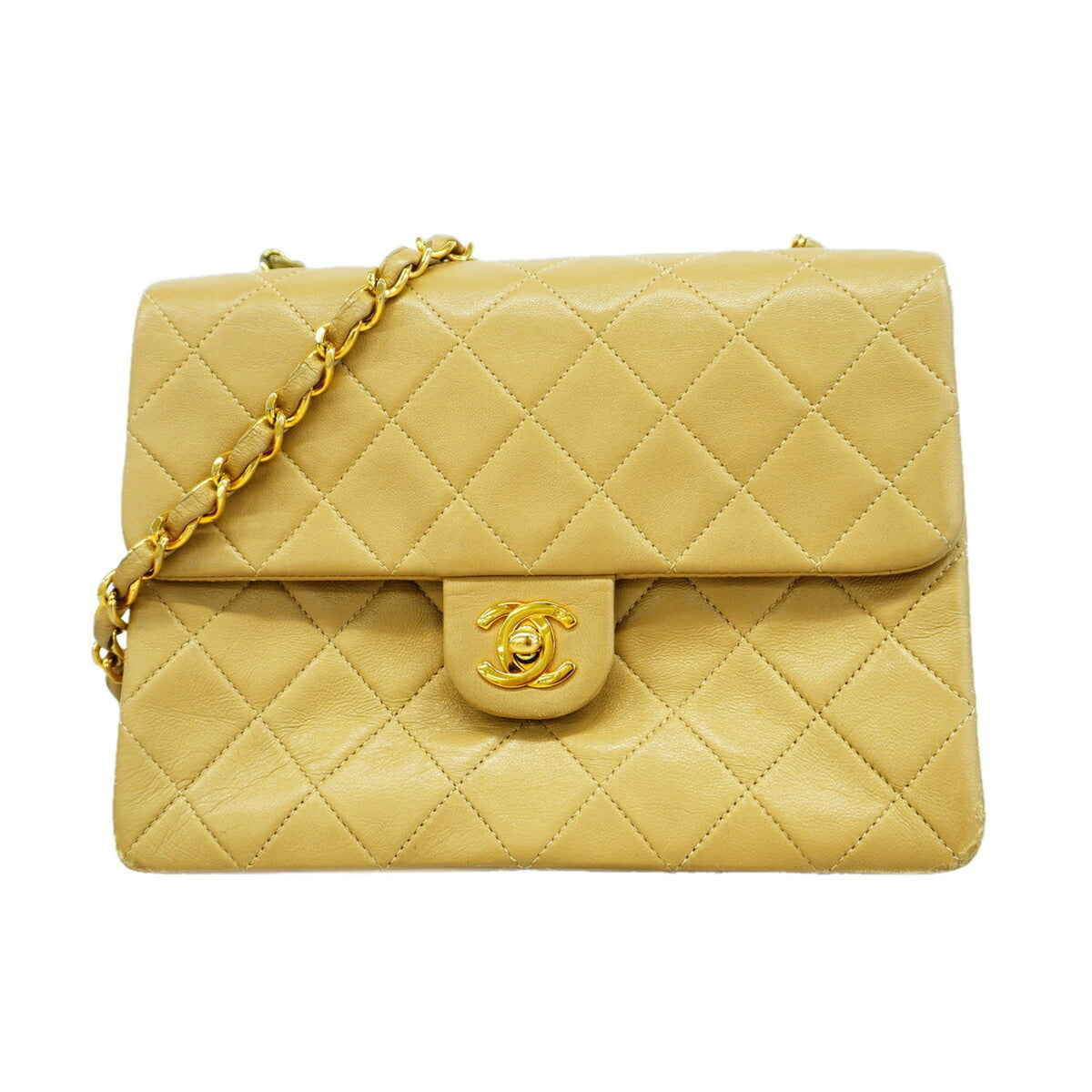 Chanel Beige Leather Shoulder Bag (Pre-Owned)