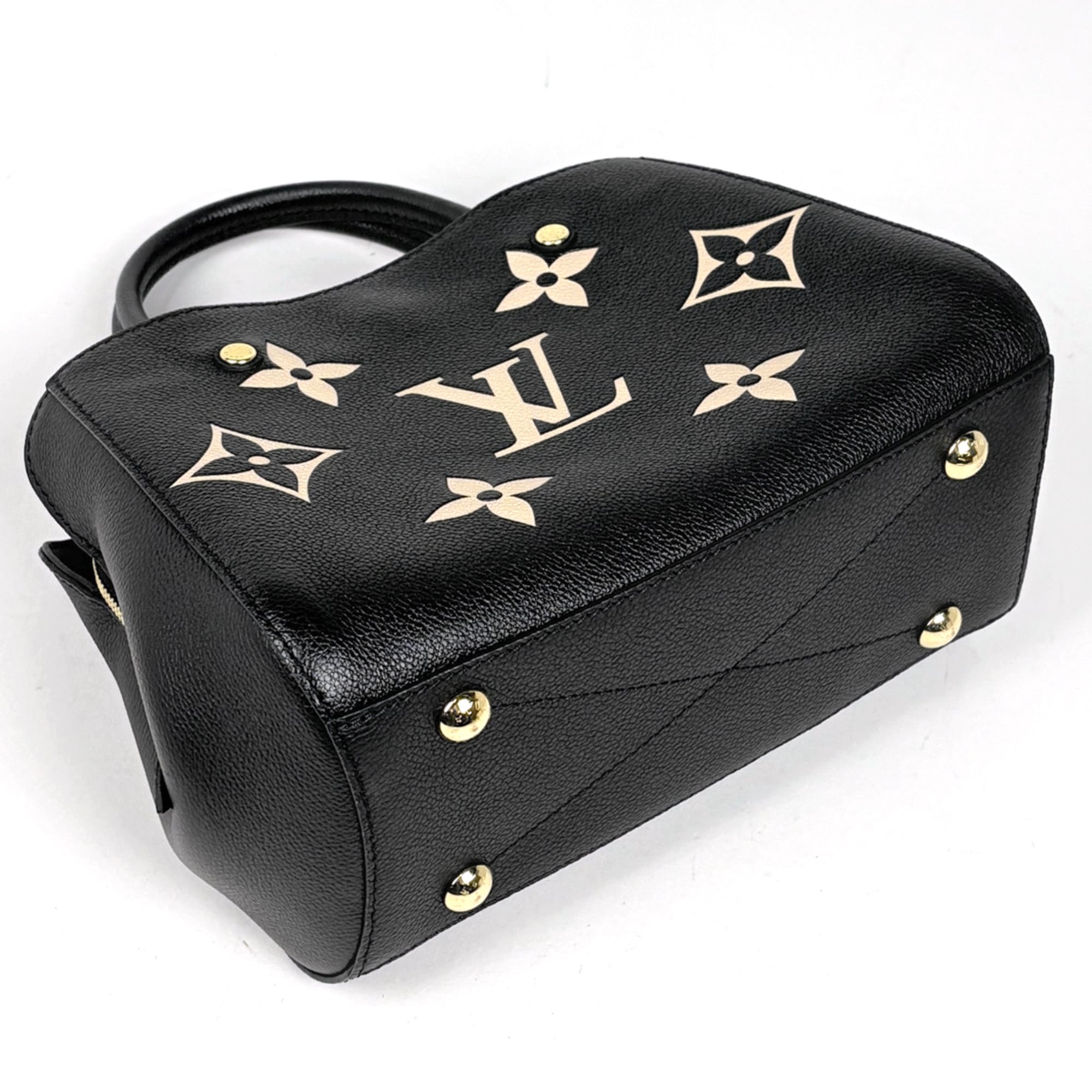Louis Vuitton Beige Black Monogram Empreinte Handbag (Pre-Owned)