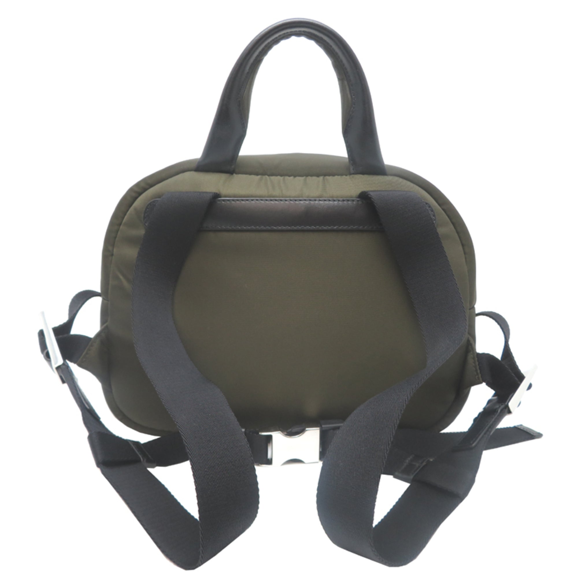 Prada Khaki Nylon Leather Backpack (Pre-Owned)
