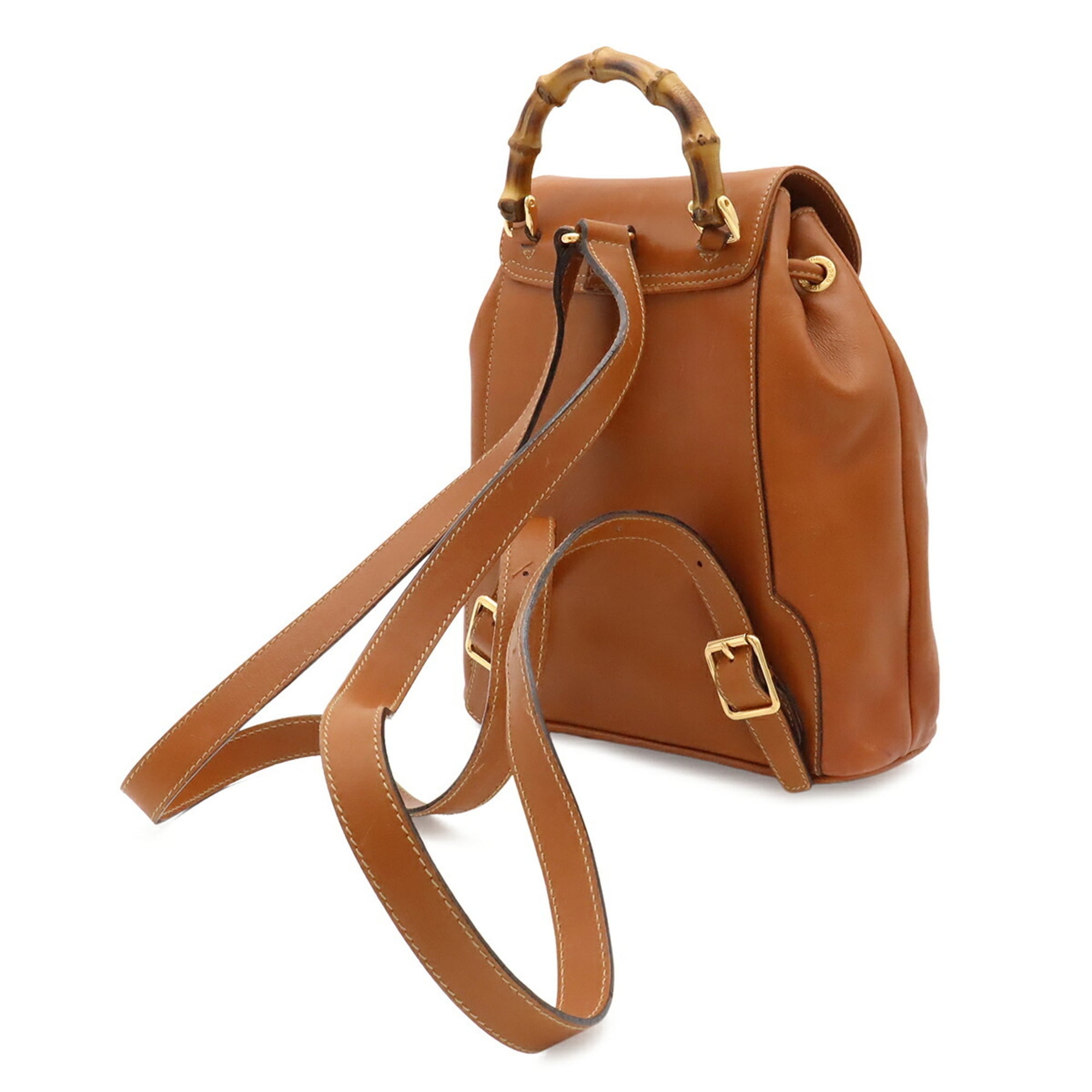 Gucci Brown Bamboo Backpack Shoulder Bag (Pre-Owned)