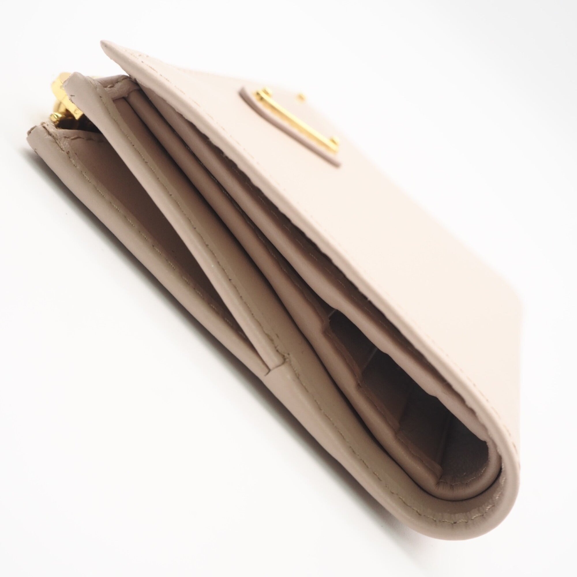 Prada Beige Leather Wallet (Bi-Fold) (Pre-Owned)