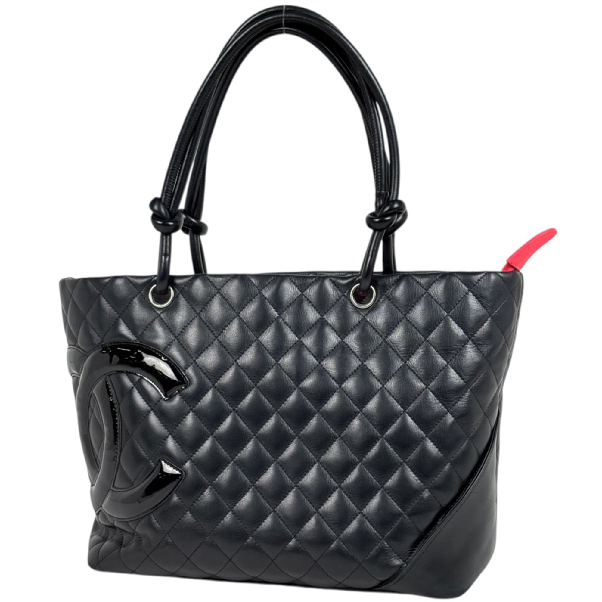 Chanel Ligne Cambon Black Leather Tote Bag (Pre-Owned)