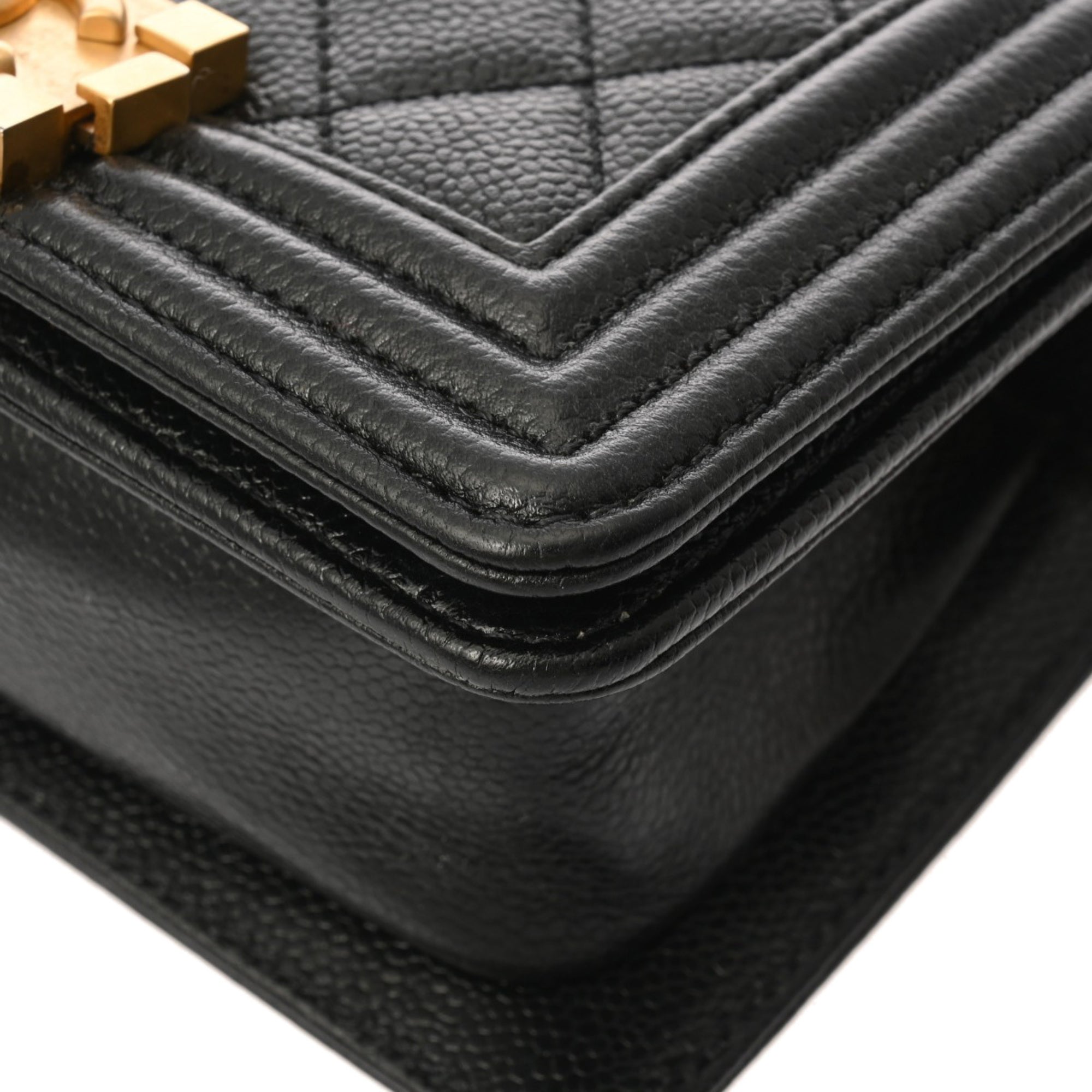 Chanel Black Grained Calfskin Shoulder Bag (Pre-Owned)