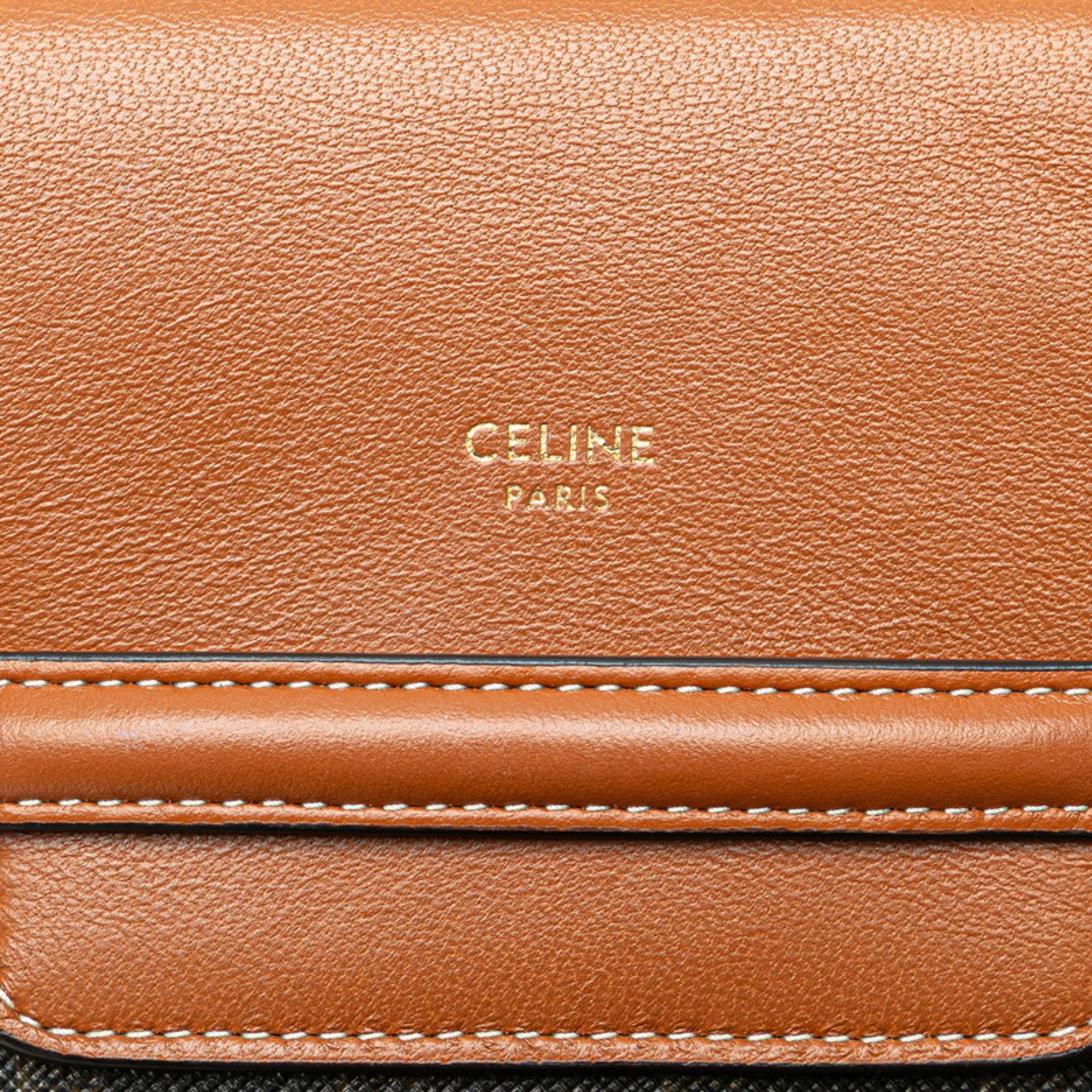 Celine Black Brown Leather Pvc Shoulder Bag (Pre-Owned)