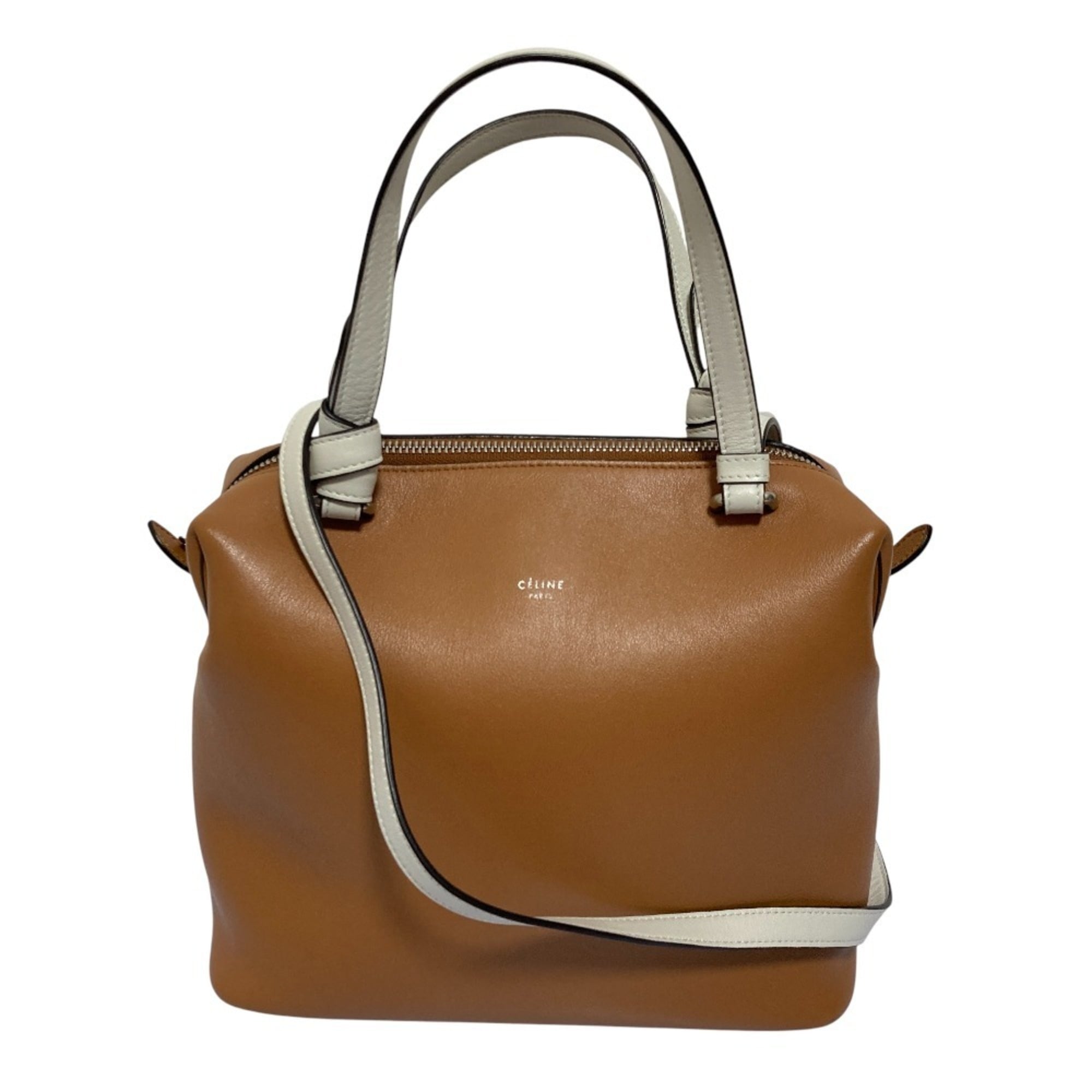 Celine Brown Leather Handbag Shoulder Bag (Pre-Owned)