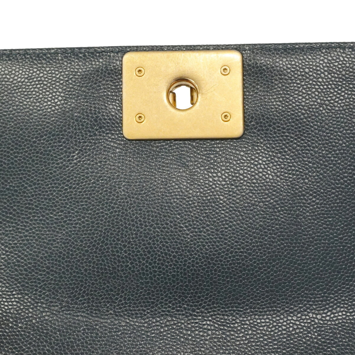 Chanel Blue Grained Calfskin Shoulder Bag (Pre-Owned)