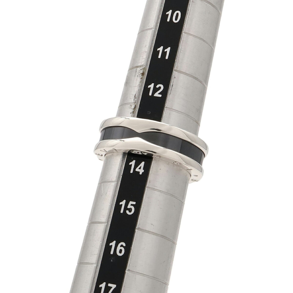 Bvlgari B.Zero1 Silver Black Ceramic Silver 925 Band Ring (Pre-Owned)