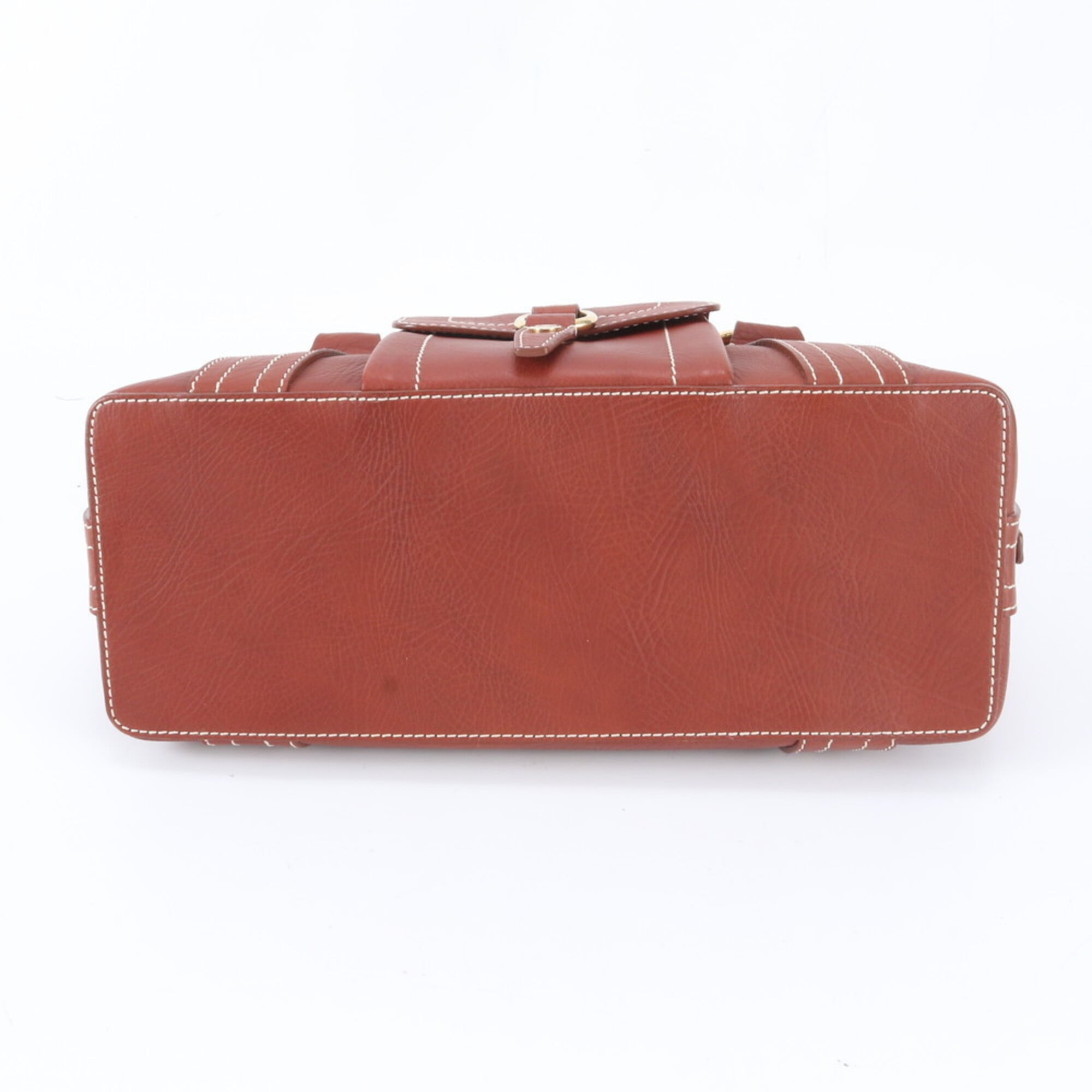 Celine Red Brown Leather Handbag Shoulder Bag (Pre-Owned)