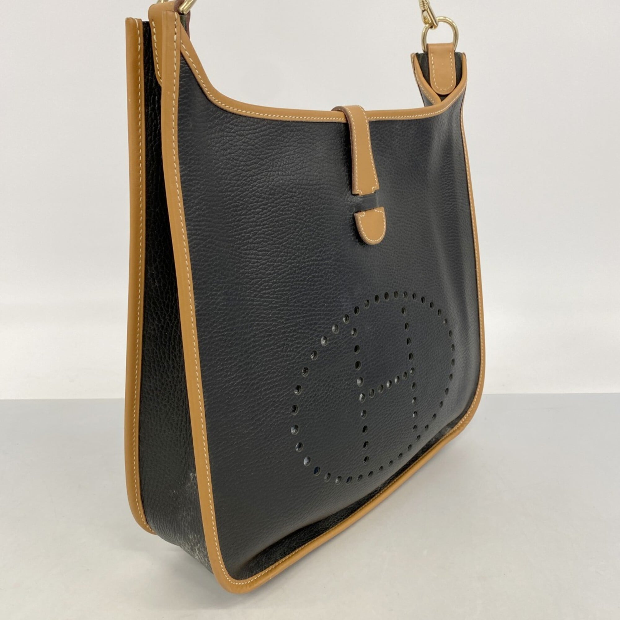 Hermes Black Gold Ardennes Leather Shoulder Bag (Pre-Owned)