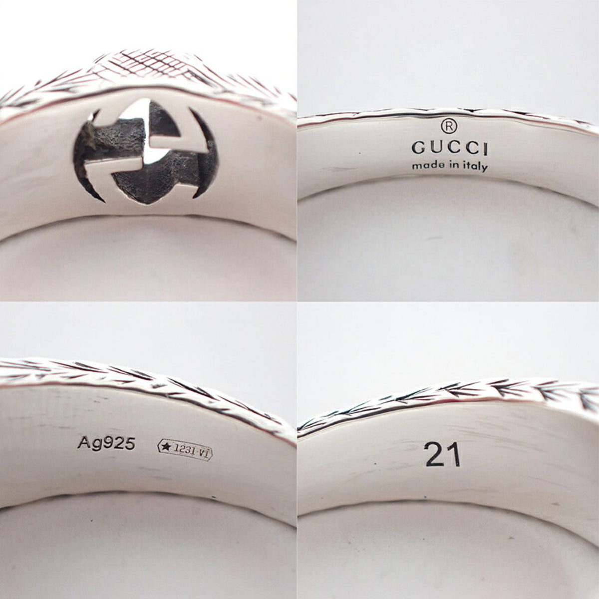 Gucci Sterling Silver 925 Band Ring (Pre-Owned)