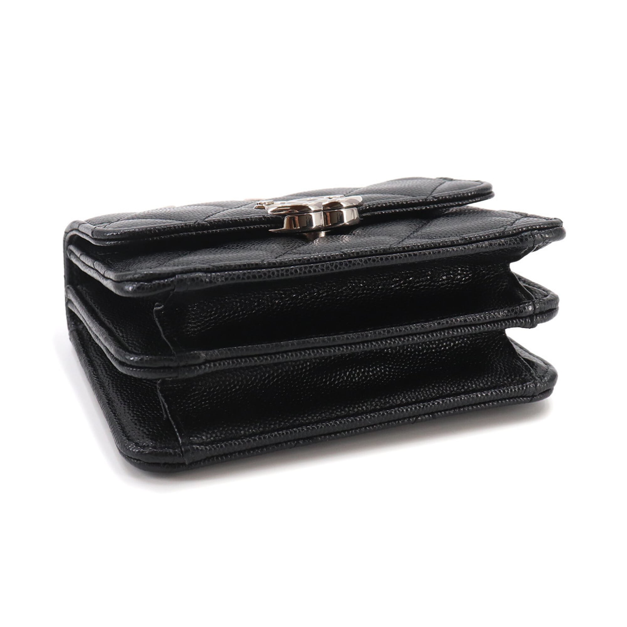 Chanel Matelasse Black Grained Calfskin Handbag Shoulder Bag (Pre-Owned)