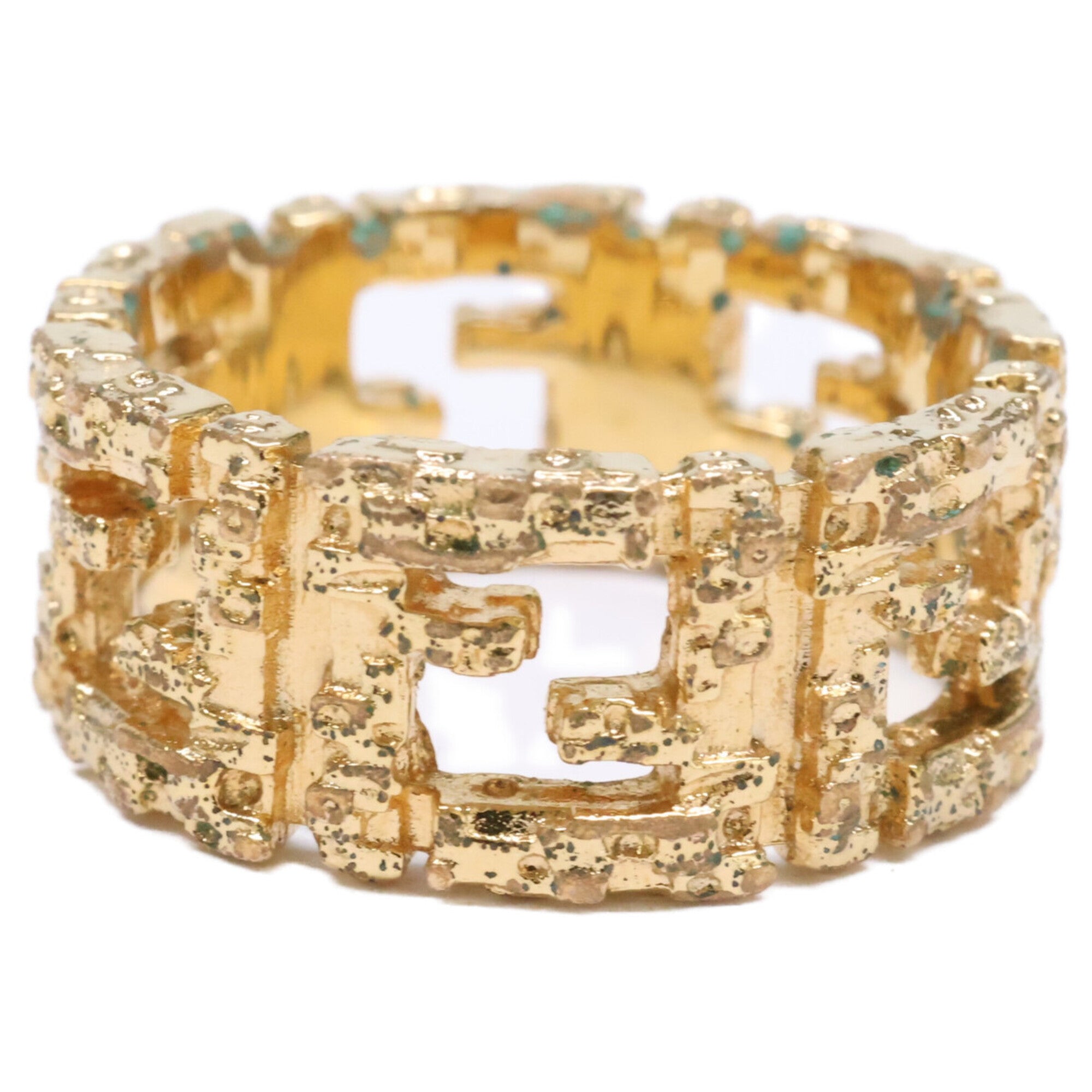 Fendi Gold Metal Band Ring (Pre-Owned)