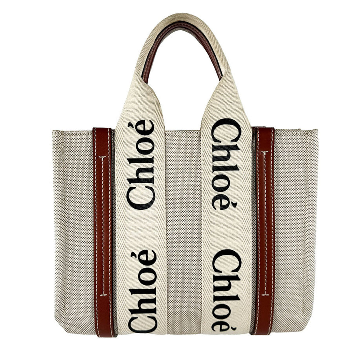 Chloé Brown Canvas Leather Handbag Shoulder Bag (Pre-Owned)
