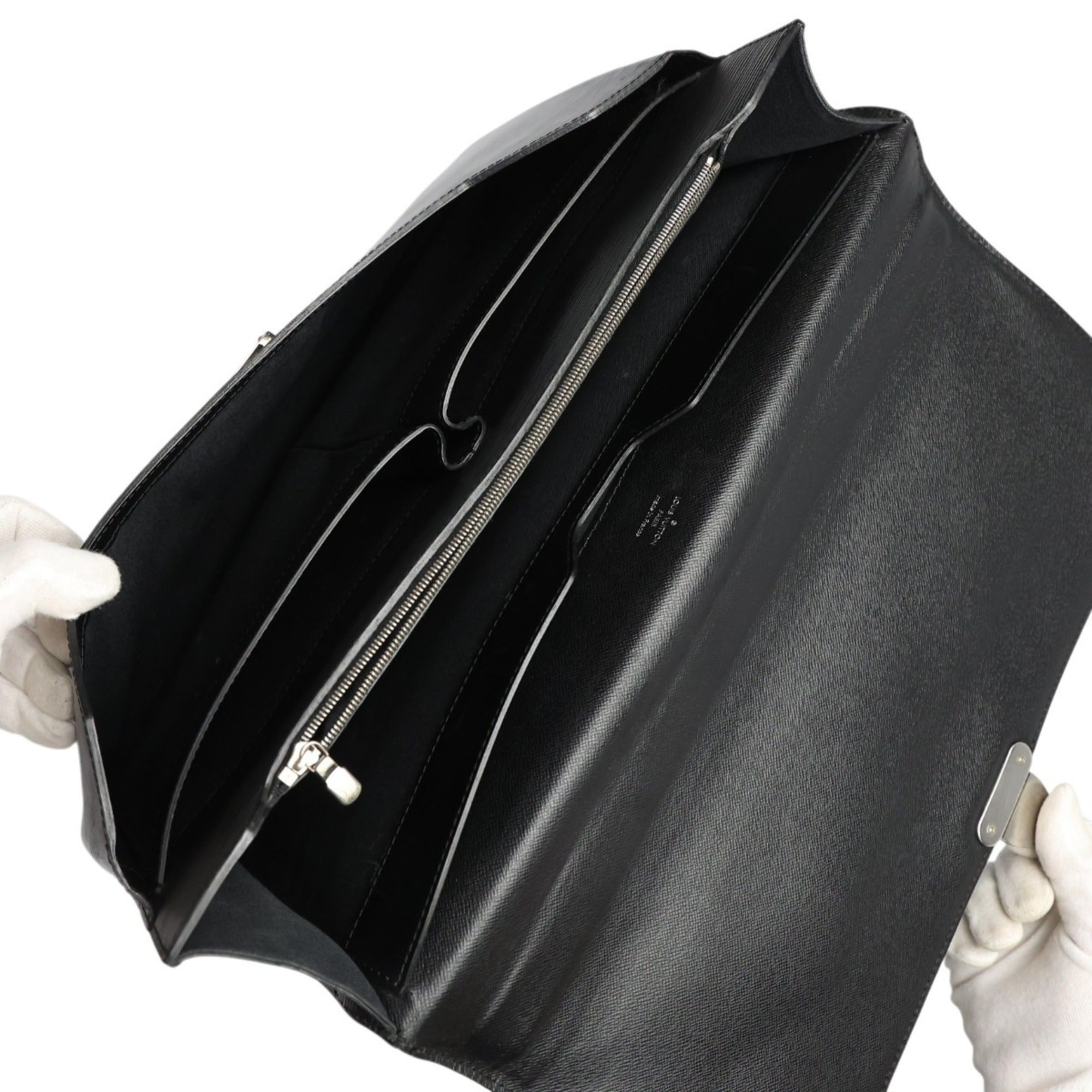 Louis Vuitton Black Epi Leather Document Case Handbag (Pre-Owned)