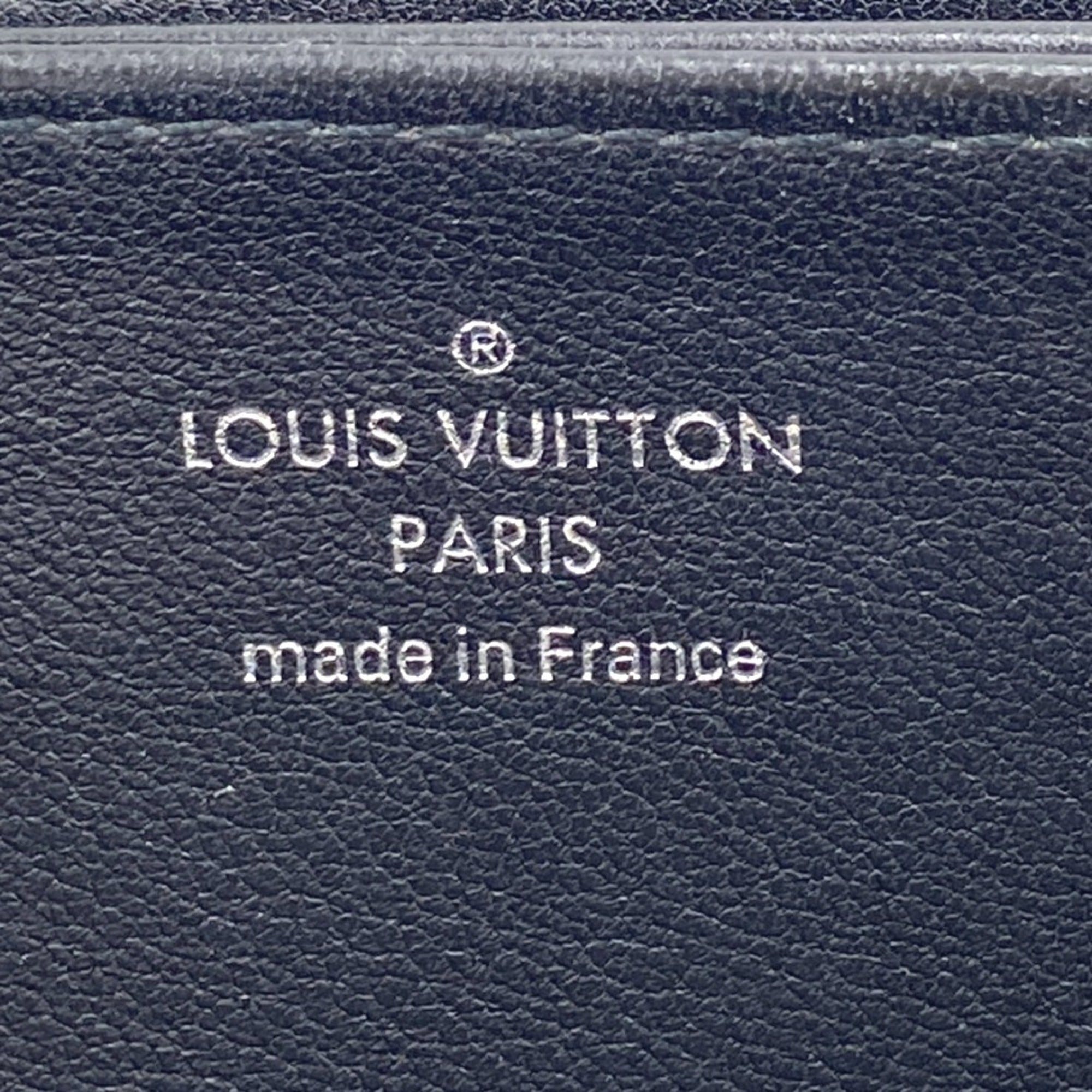 Louis Vuitton Black Leather Long Wallet (Bi-Fold) (Pre-Owned)