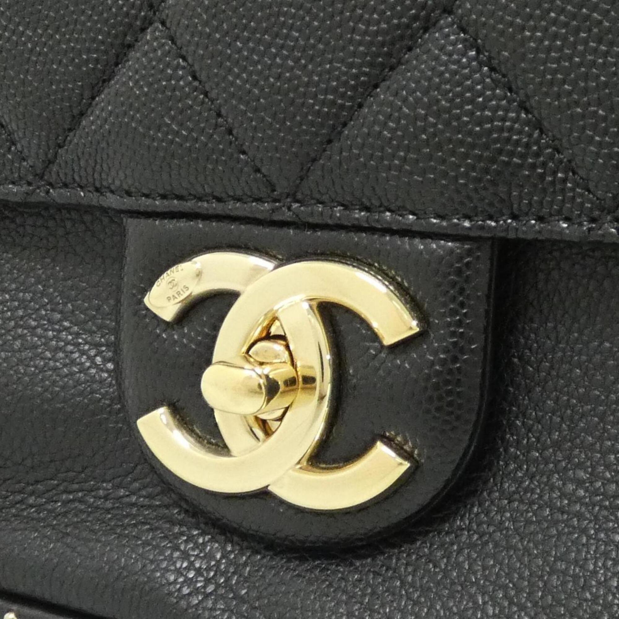 Chanel Black Grained Calfskin Shoulder Bag (Pre-Owned)