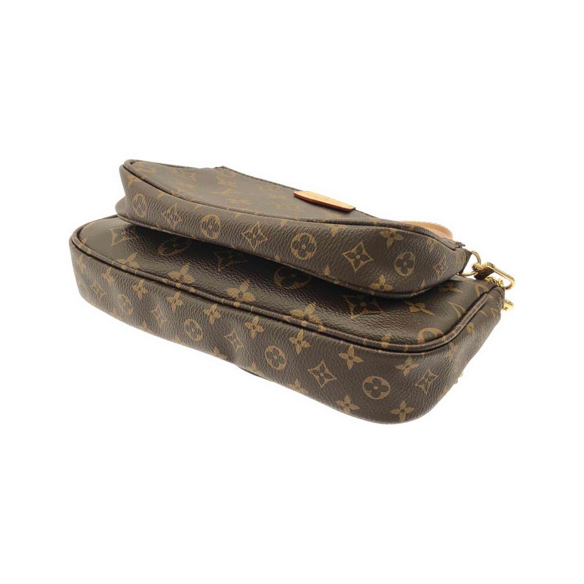 Louis Vuitton Marron Rose Clair Coated Canvas Pochette Pouch Shoulder Bag (Pre-Owned)
