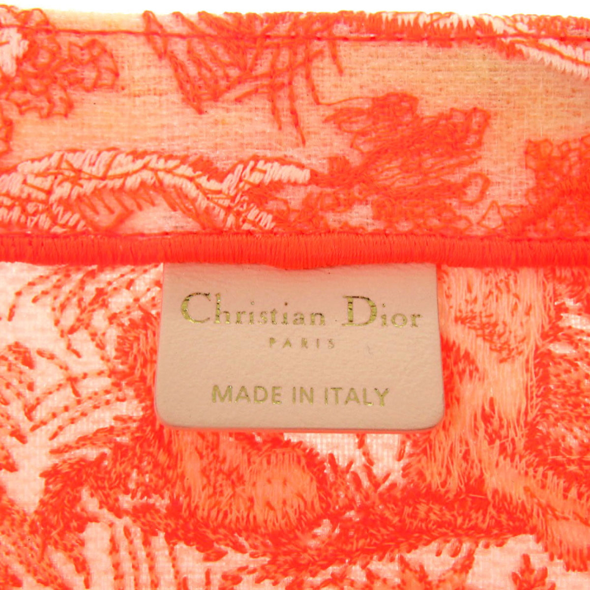 Christian Dior Orange White Mesh Jacquard Handbag (Pre-Owned)
