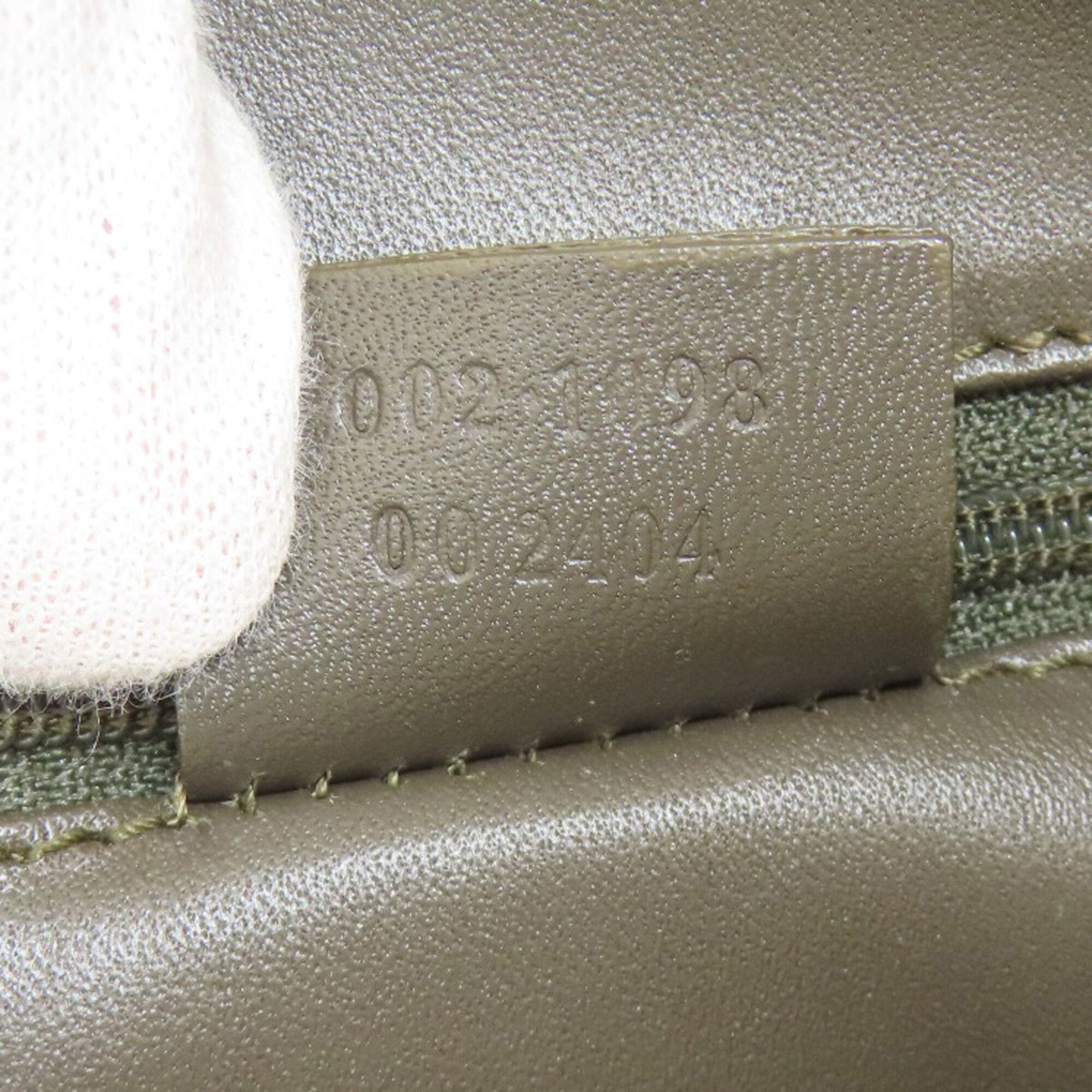 Gucci Khaki Brown Nylon Leather Tote Bag (Pre-Owned)
