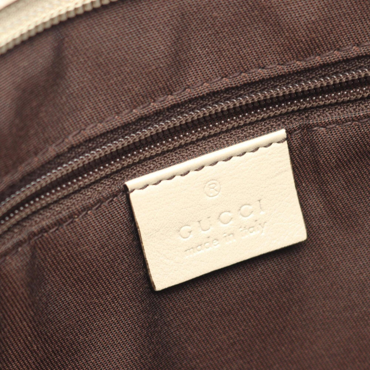 Gucci Beige Ivory Canvas Leather Handbag Shoulder Bag (Pre-Owned)