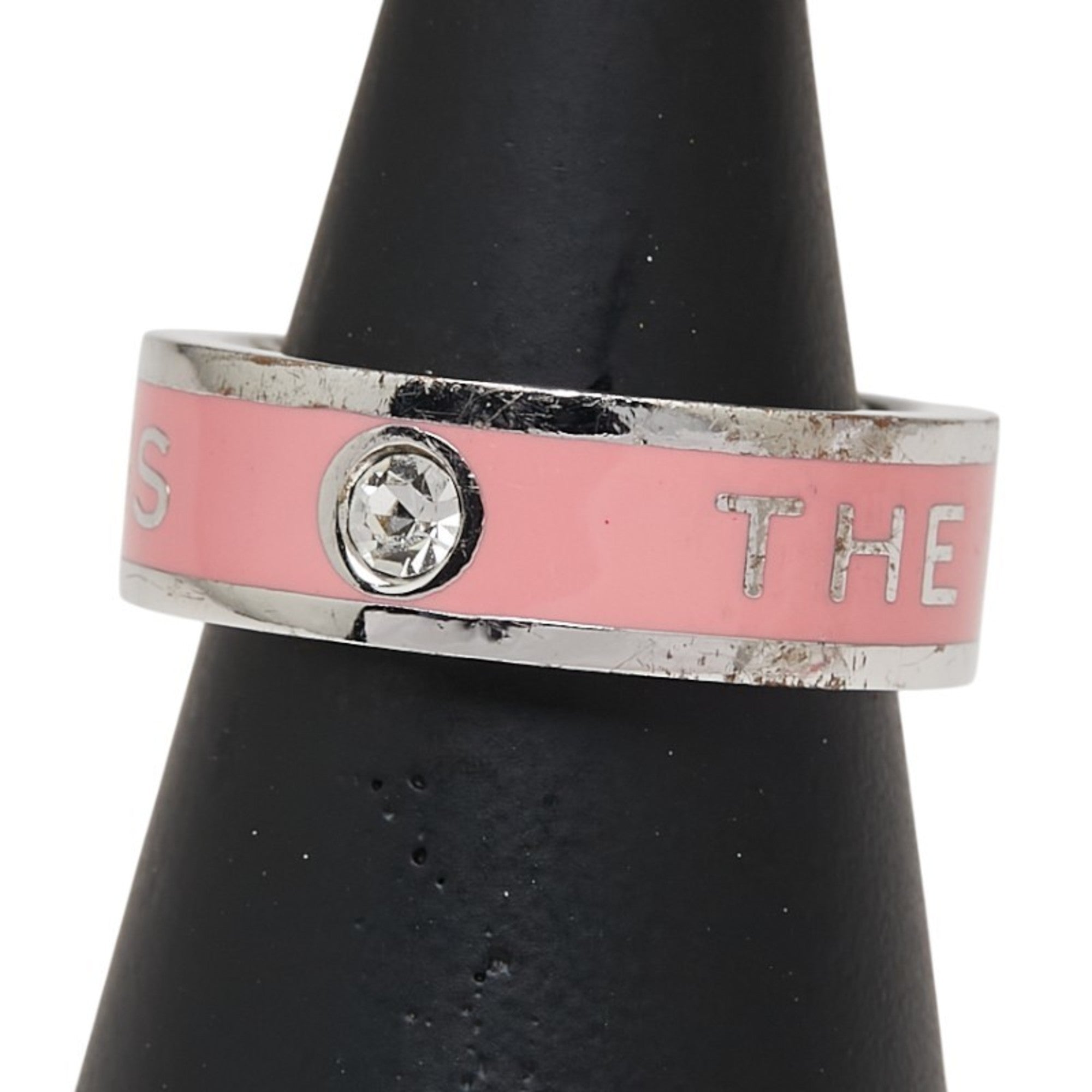 Marc Jacobs Silver Pink Metal Band Ring (Pre-Owned)