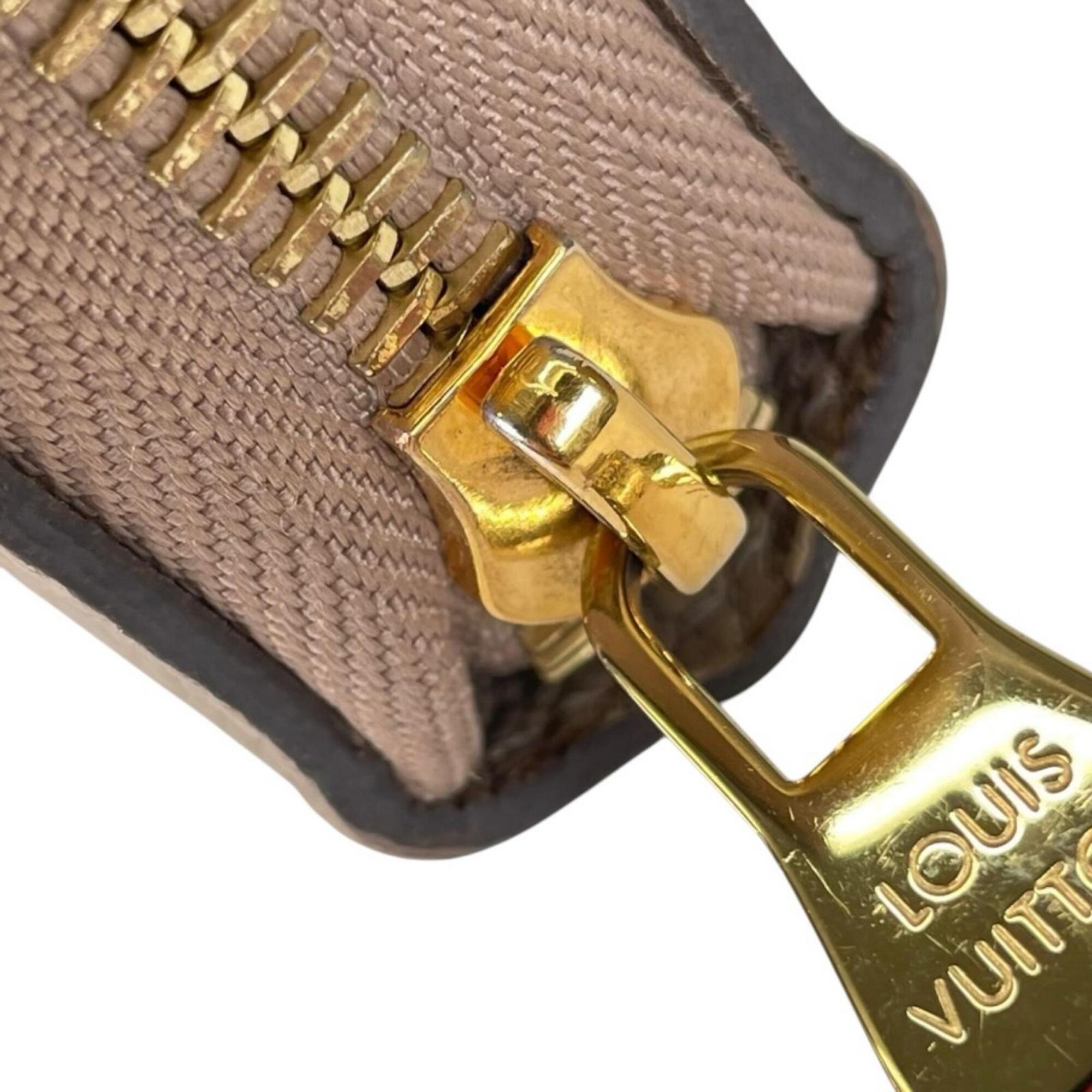 Louis Vuitton Monogram Beige Leather Long Wallet (Bi-Fold) (Pre-Owned)
