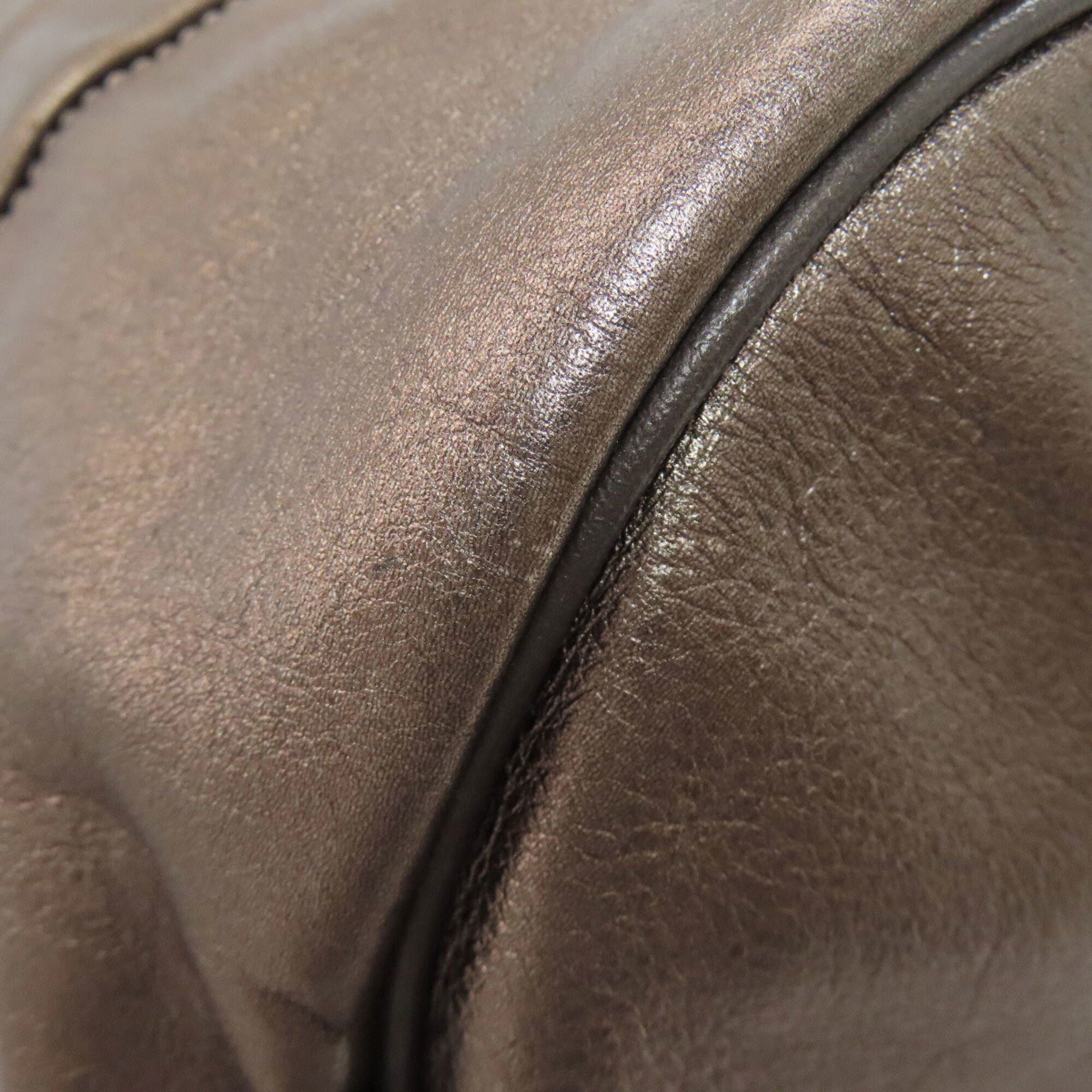 Longchamp Bronze Leather Tote Bag (Pre-Owned)