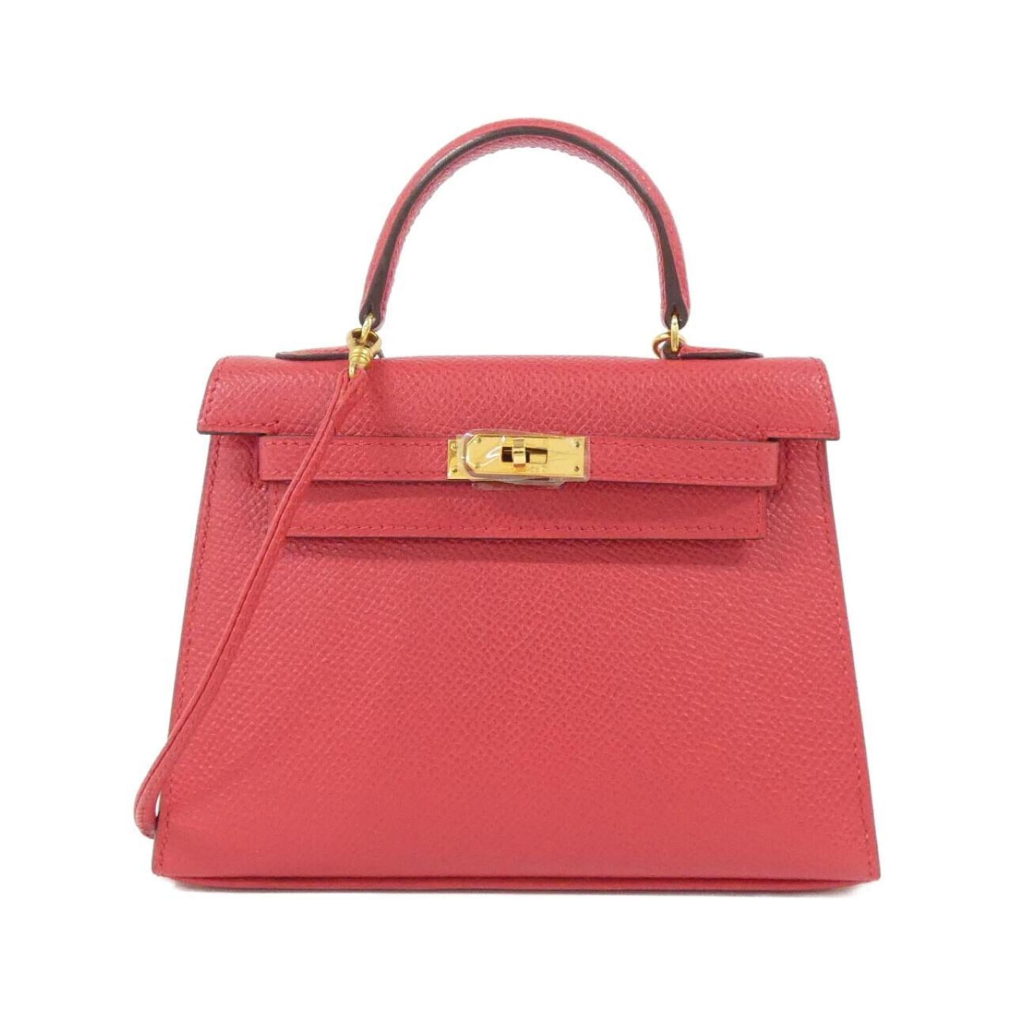 Hermes Rouge Vif Courchevel Leather Handbag (Pre-Owned)