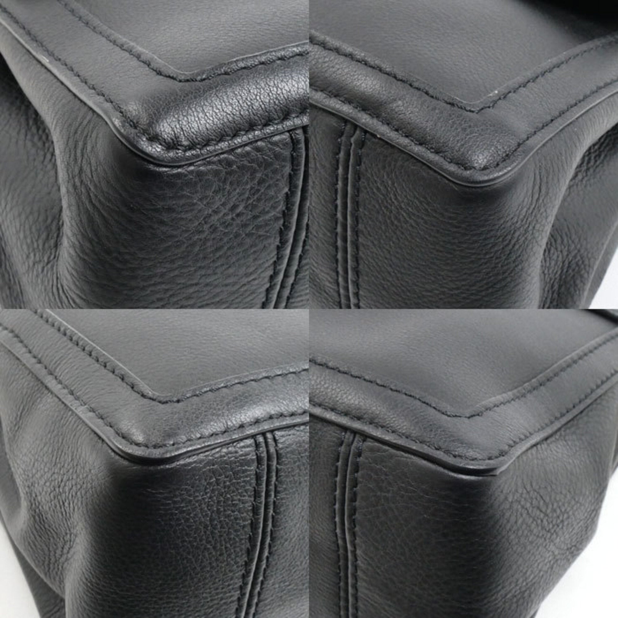 Louis Vuitton Black Leather Shoulder Bag (Pre-Owned)