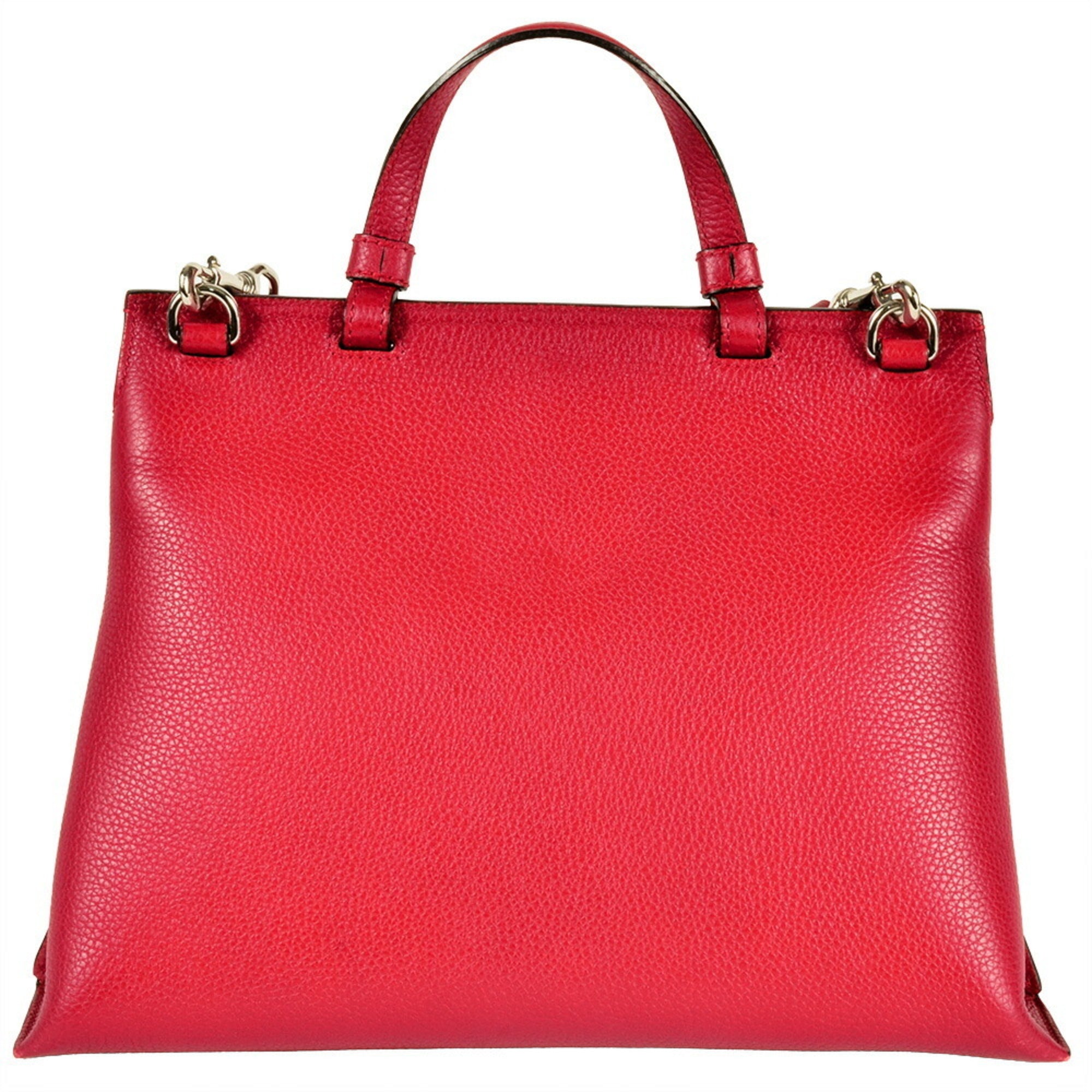 Gucci Daily Red Color Leather Bamboo Handbag (Pre-Owned)