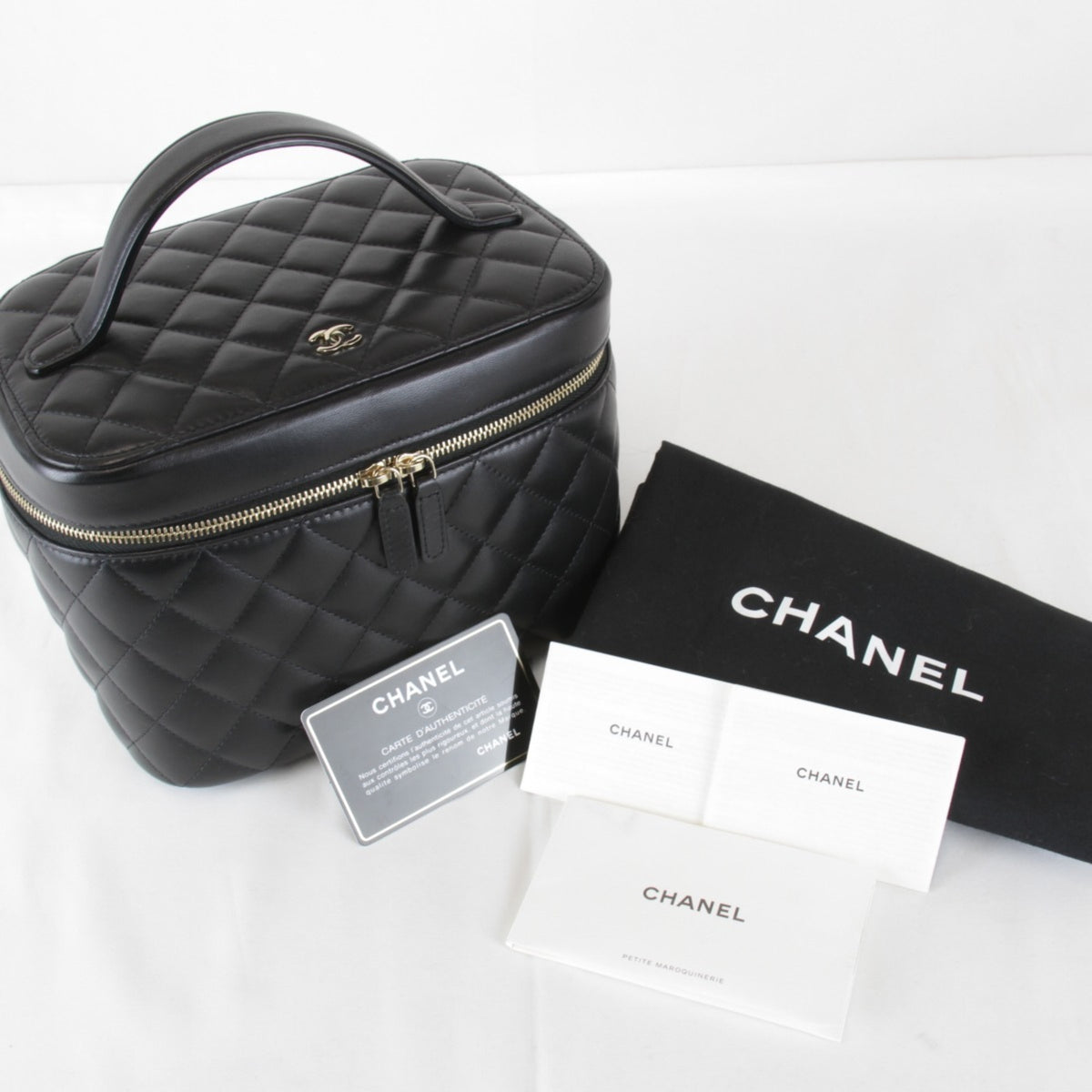 Chanel Black Leather Vanity Bag (Pre-Owned)