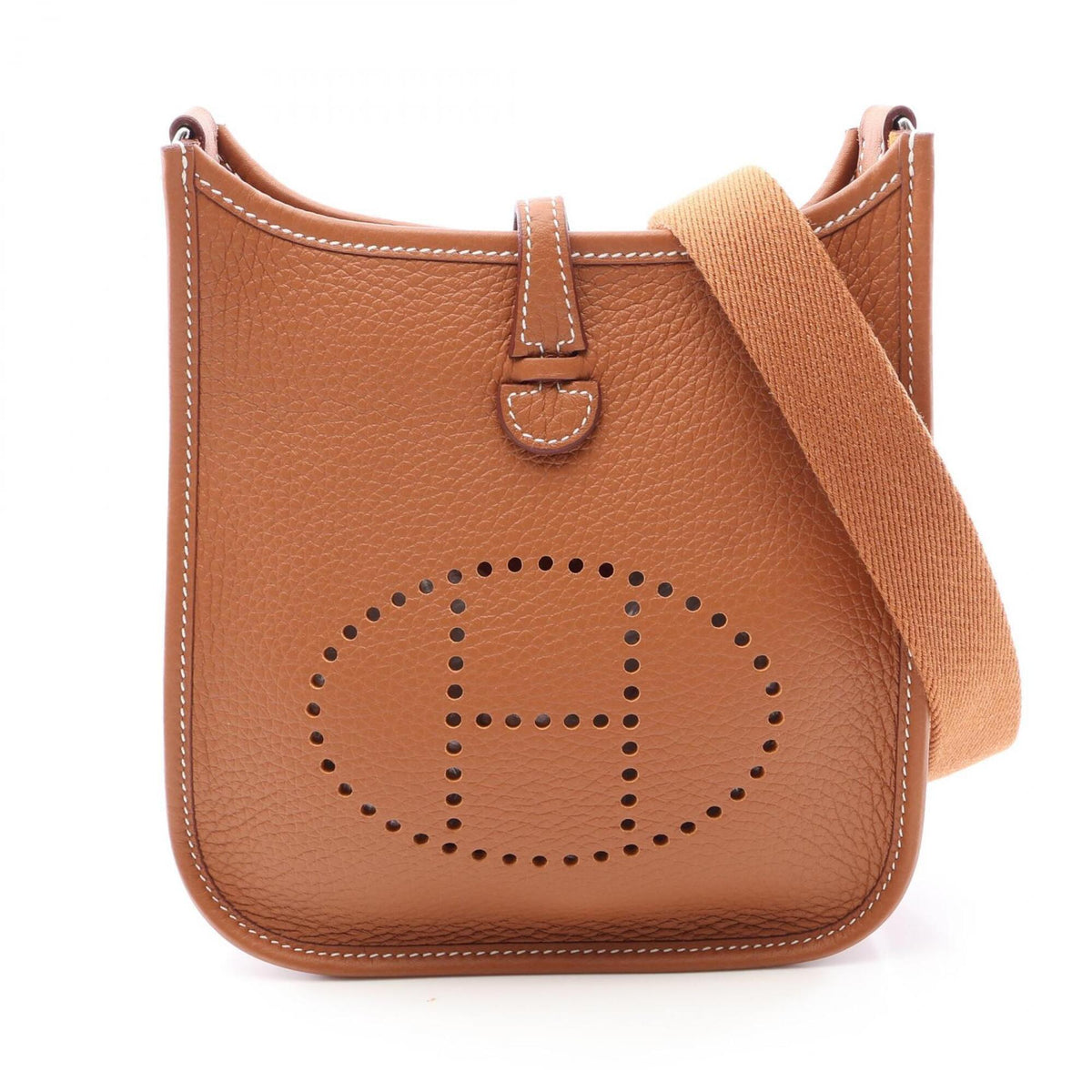 Hermes Brown Taurillon Clemence Leather Handbag Shoulder Bag (Pre-Owned)