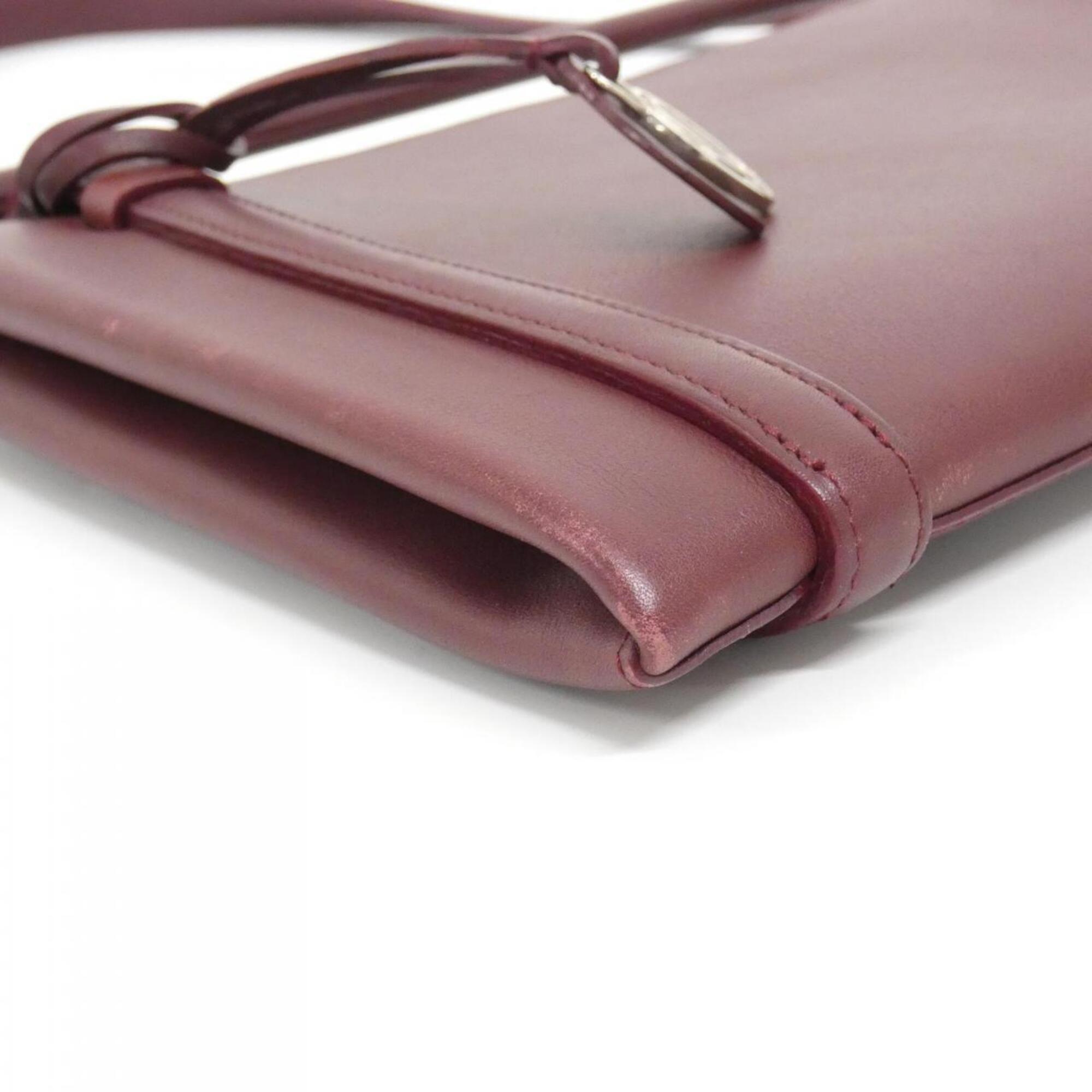 Cartier Bordeaux Leather Shoulder Bag (Pre-Owned)