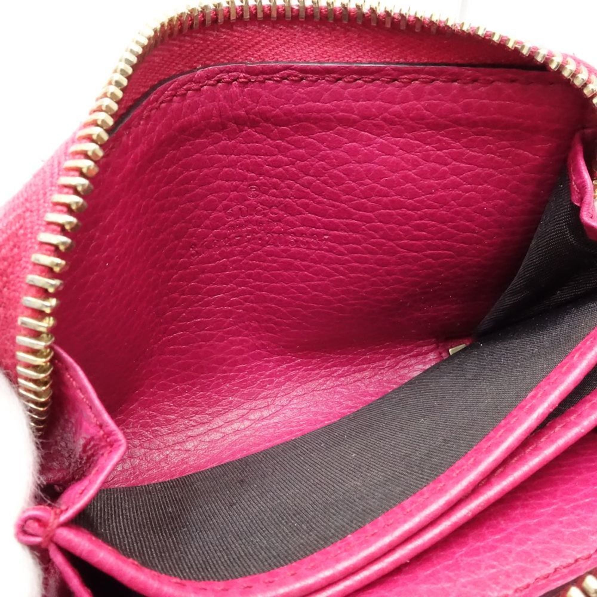 Gucci Pink Leather Coin Purse/Coin Case (Pre-Owned)