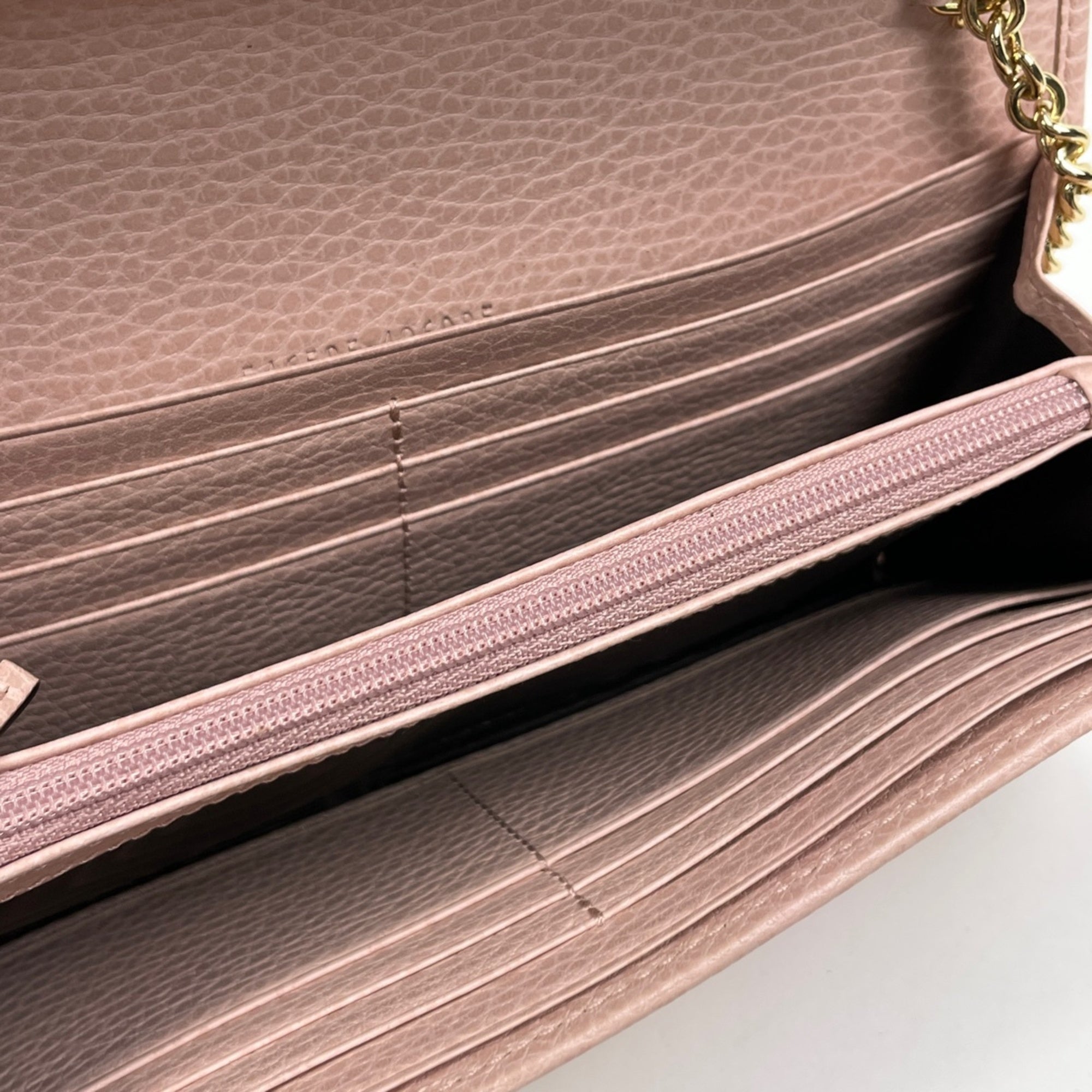Gucci Pink Leather Chain/Shoulder Wallet (Pre-Owned)