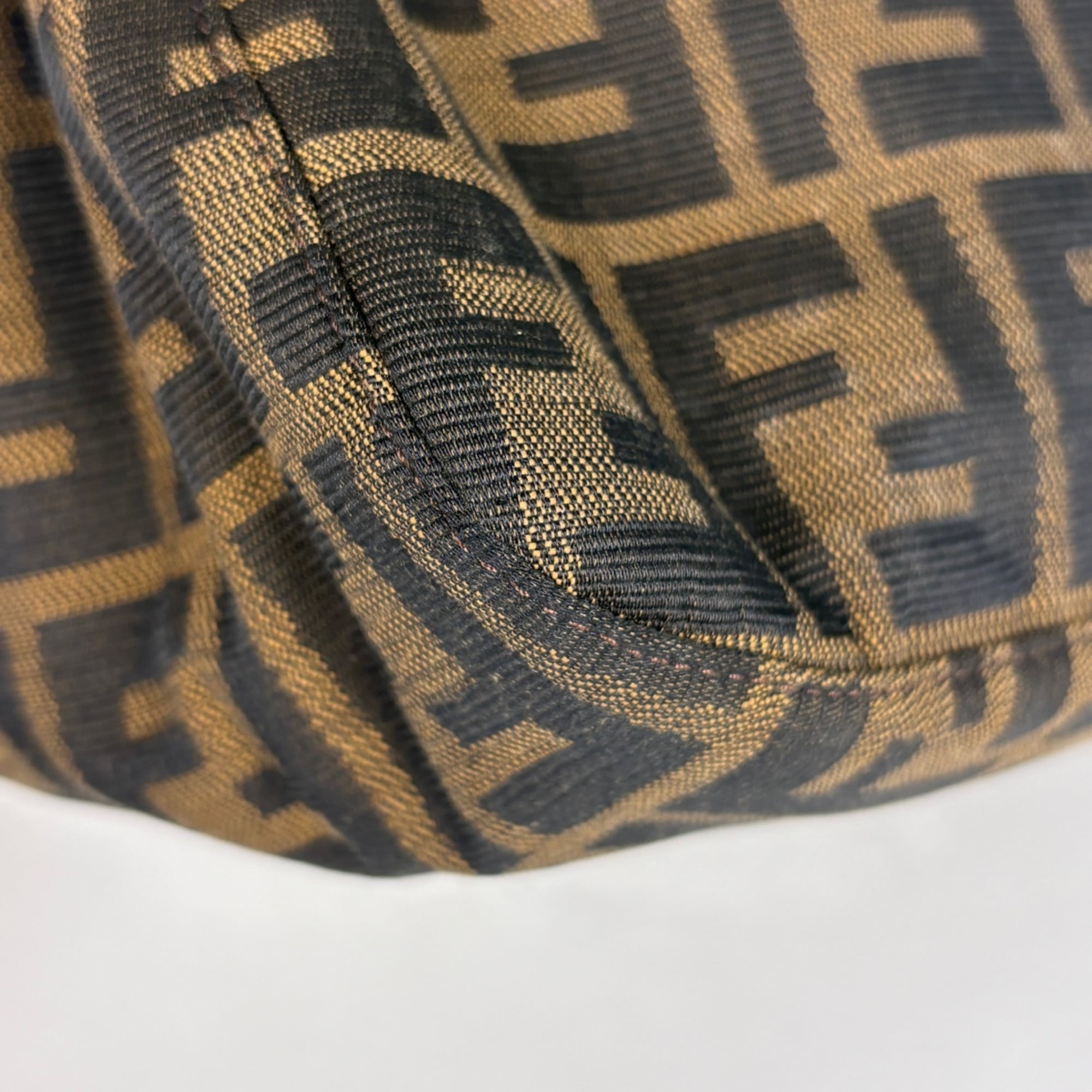 Fendi Brown Canvas Leather Shoulder Bag (Pre-Owned)